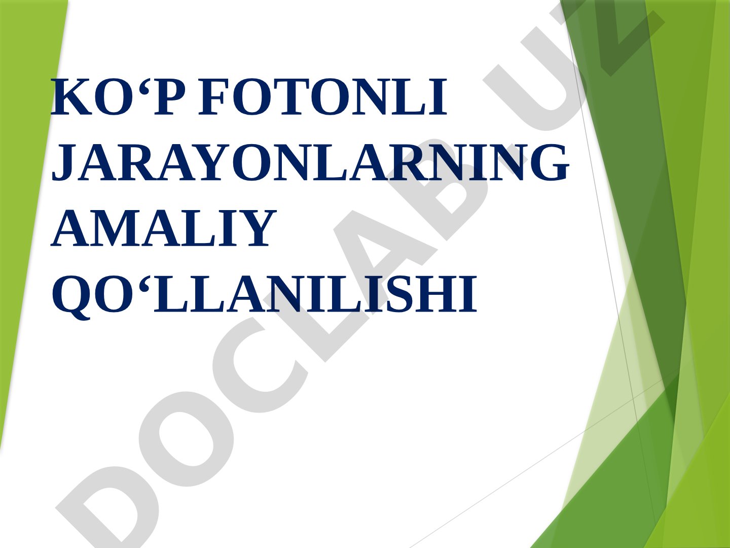 Ko'p Fotonli Jarayonlar Qo'llanmasi