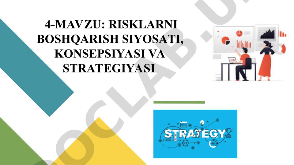 Riskni boshqarish siyosati, konsepsiyasi va strategiyasi