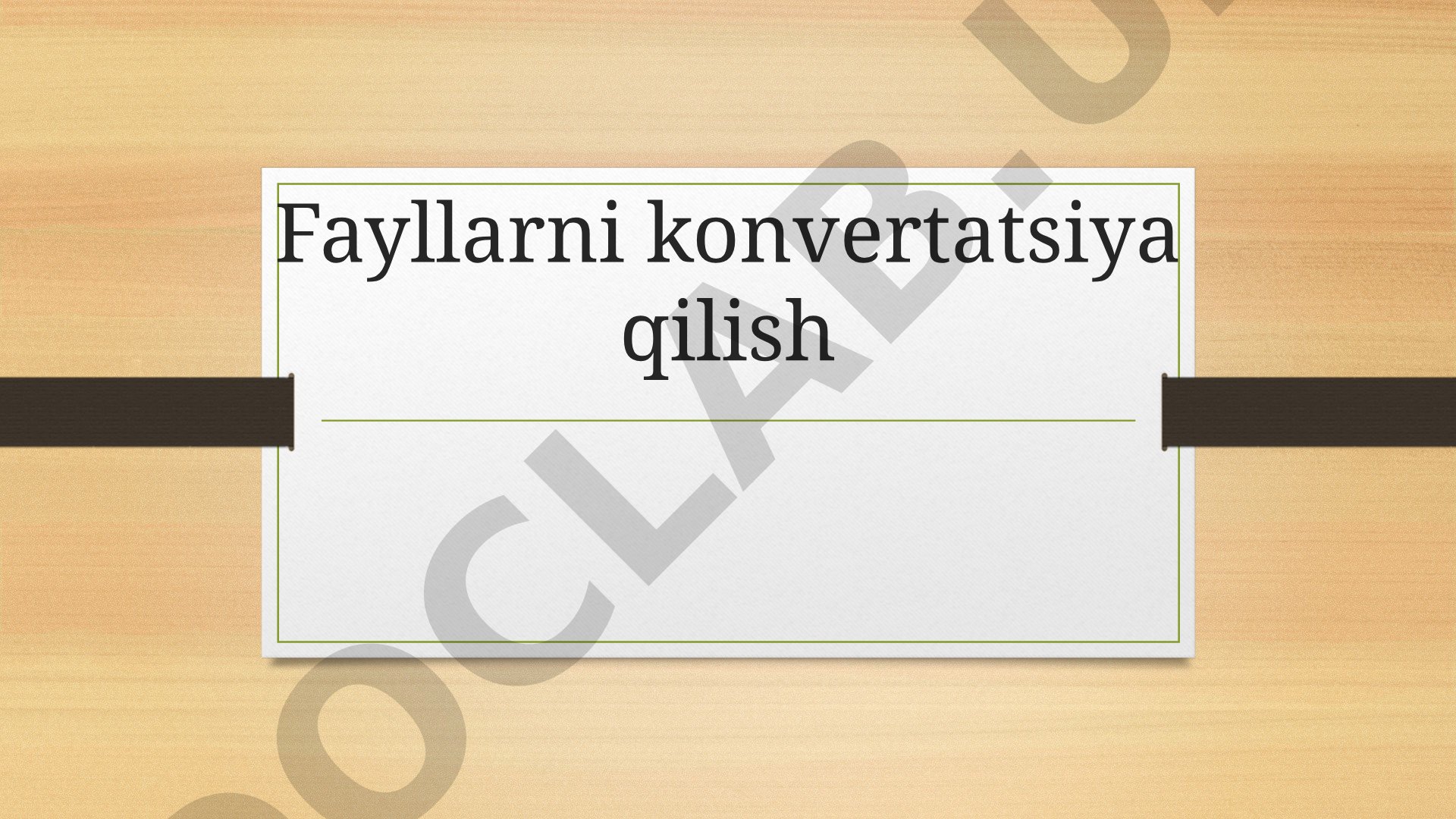 Fayl Konvertatsiyasi Qo'llanmasi