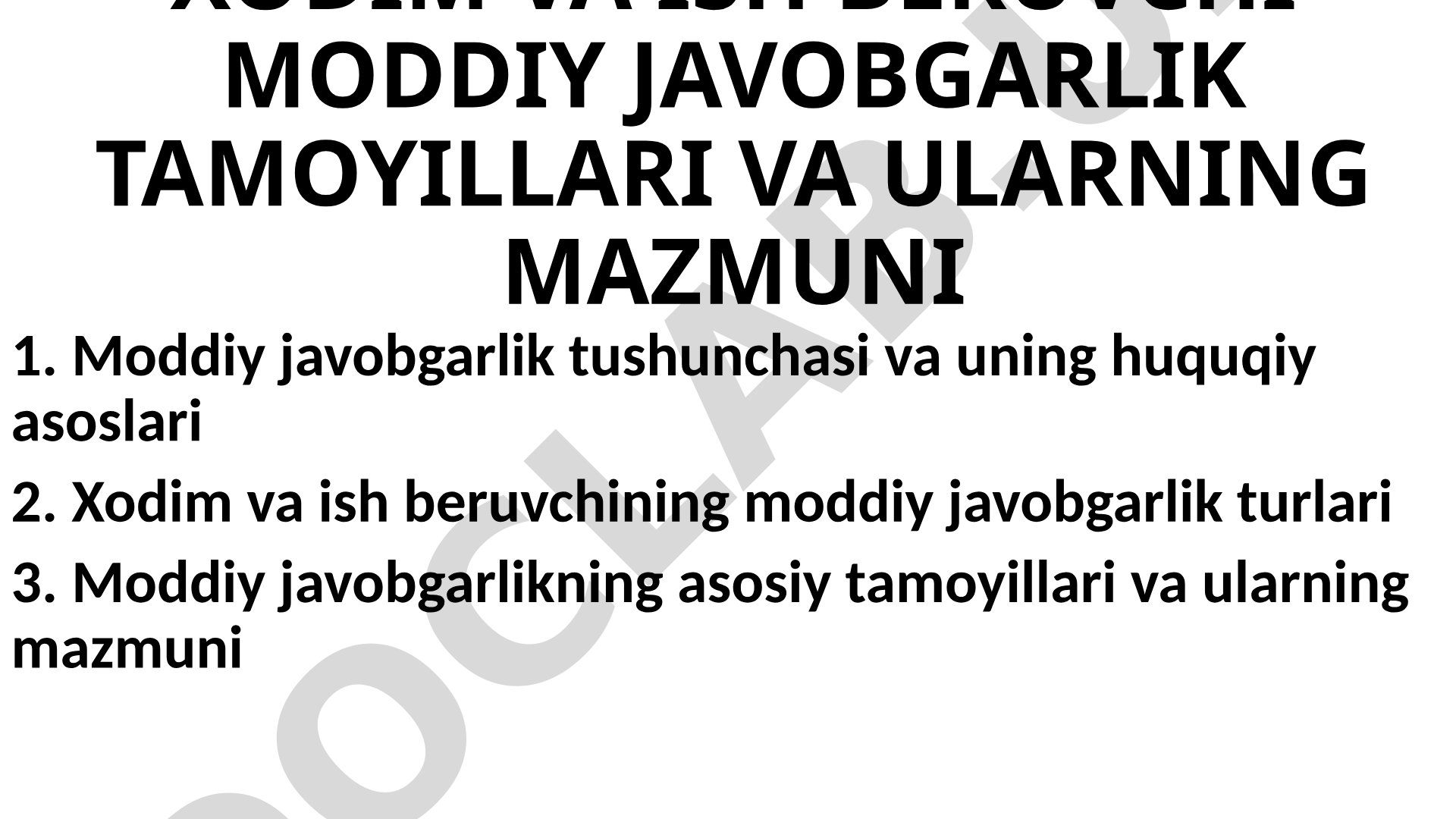 Moddiy javobgarlik tamoyillari