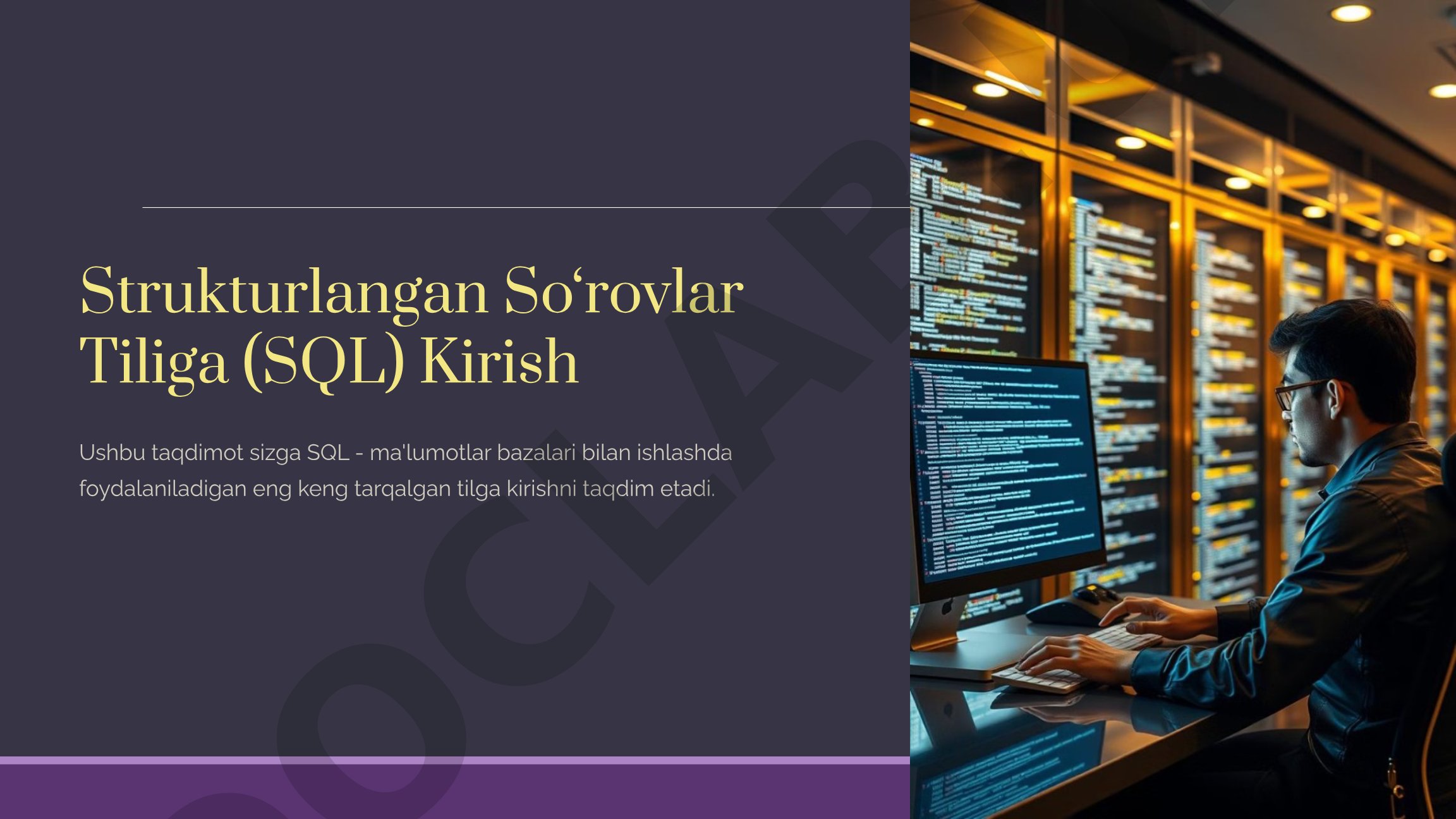 SQL Kirish Taqdimoti