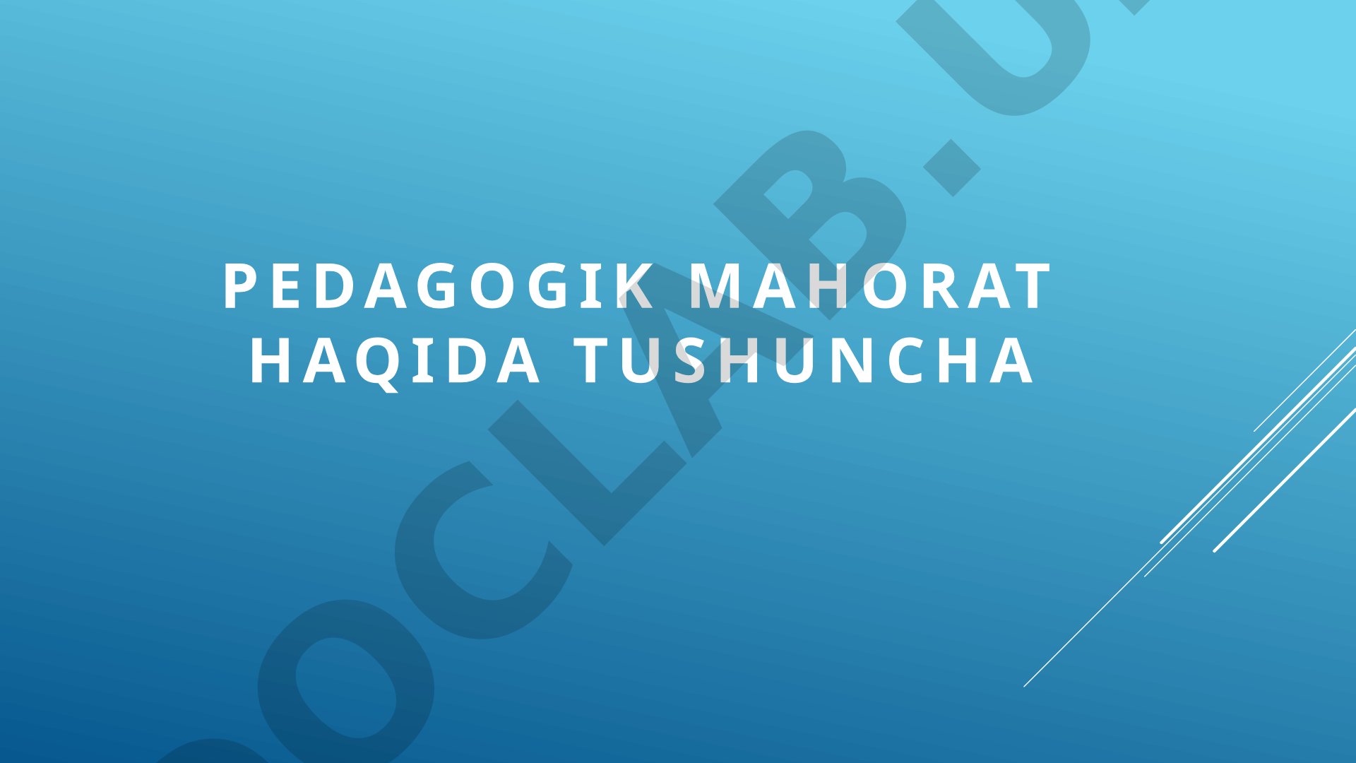 Pedagogik Mahorat