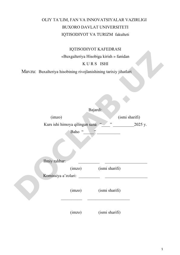 Buxalteriya hisobining rivojlanishining tarixiy jihatlari