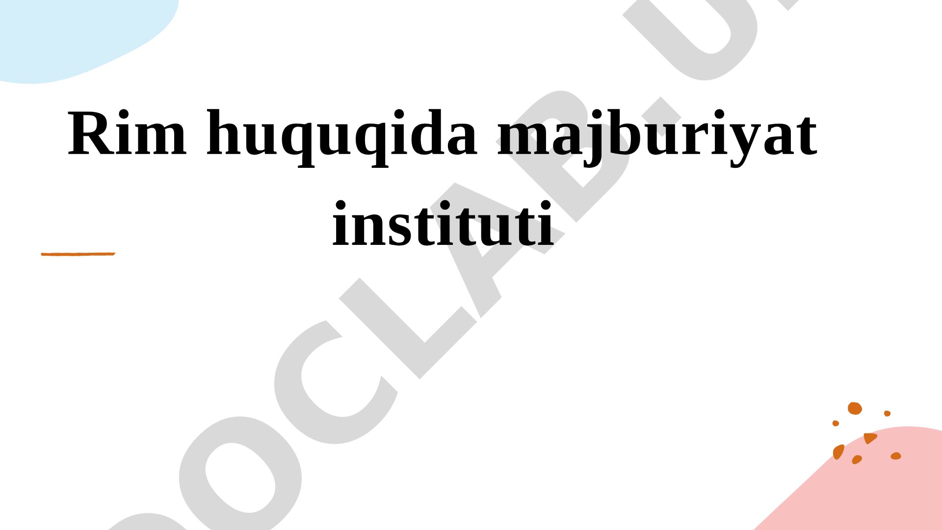 Rim huquqida majburiyat instituti