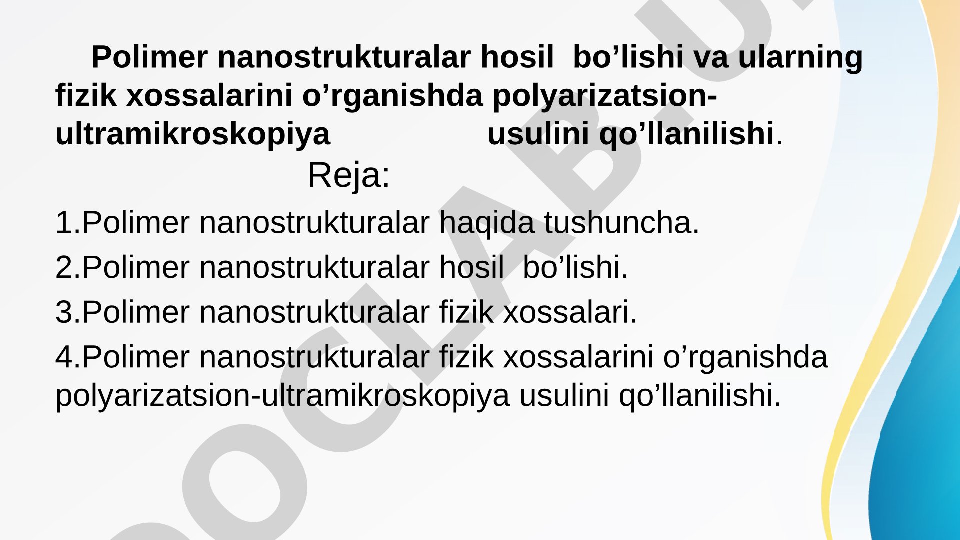Polimer Nanostrukturalar va Polyarizatsion-Ultramikroskopiya