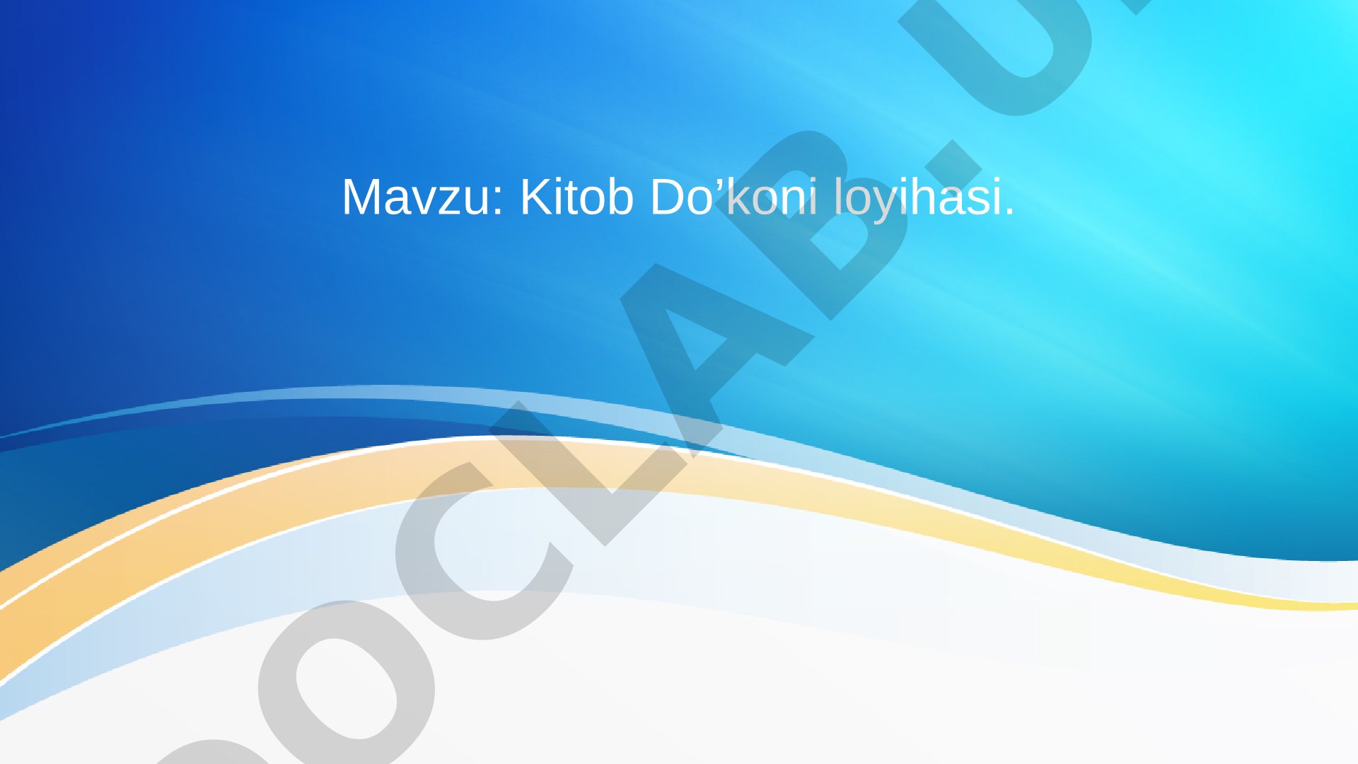 Kitob Do'koni Loyihasi