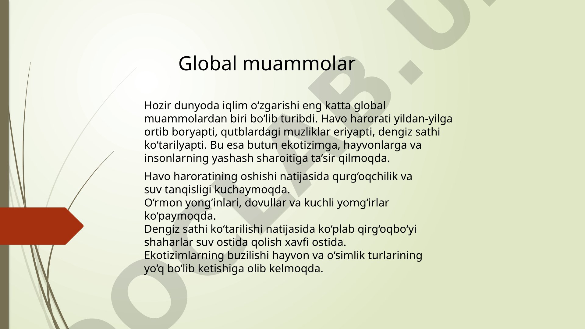 Iqlim o'zgarishi global muammosi