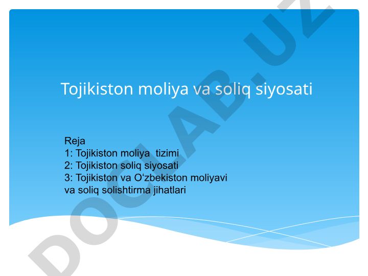 Tojikiston moliya va soliq siyosati