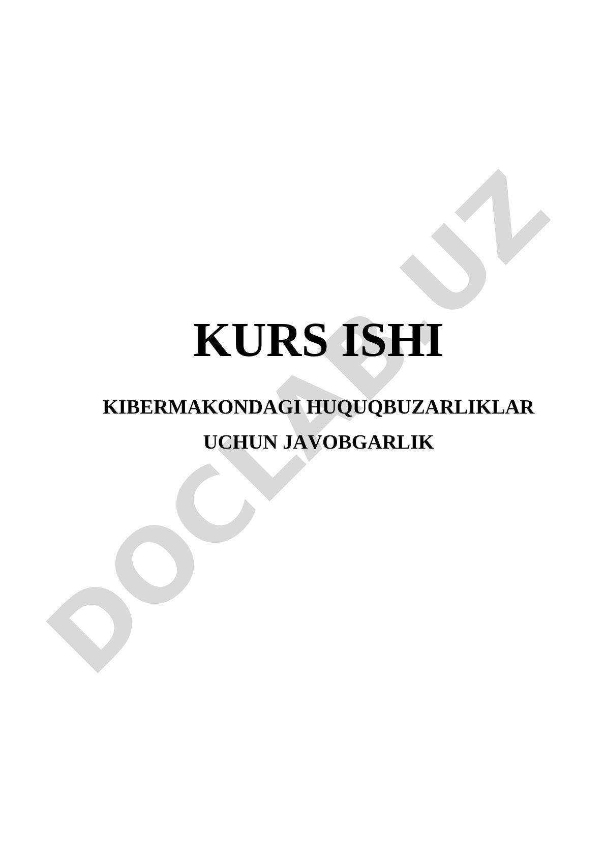 Kibermakondagi huquqbuzarliklar javobgarligi