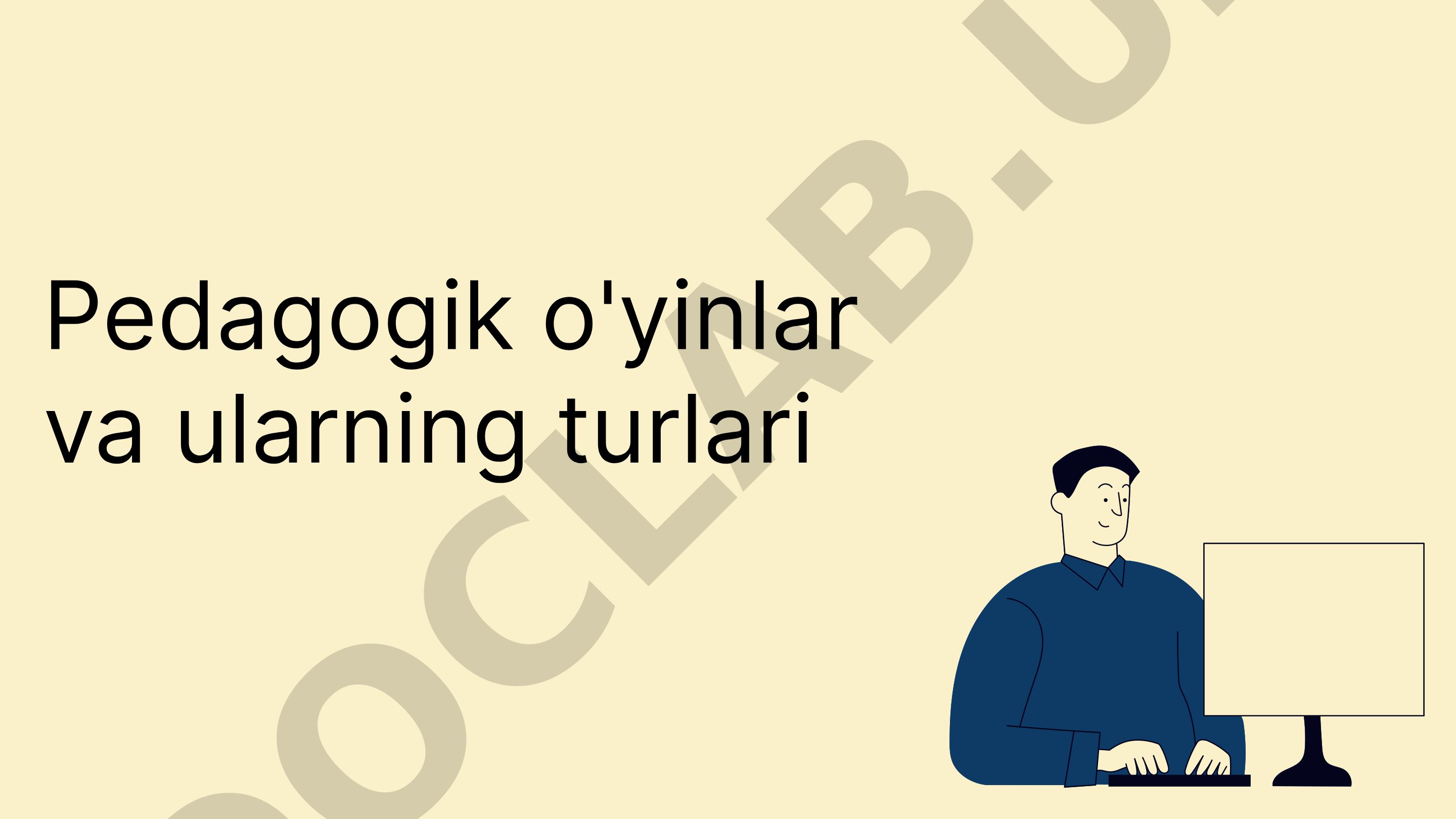 Pedagogik o'yinlar qo'llanmasi