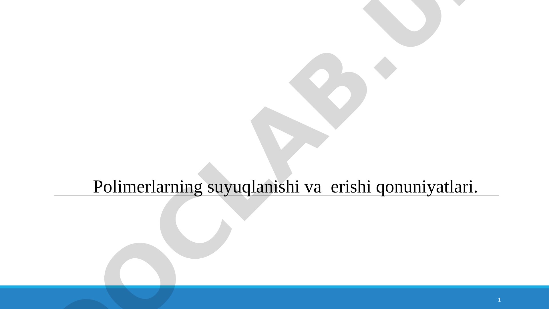 Tibbiy Polimerlar Tadqiqoti