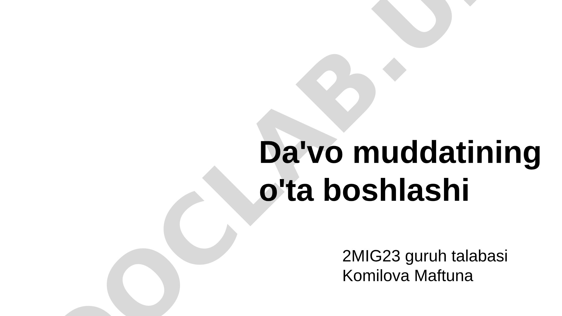 Da'vo muddati haqida ma'lumot
