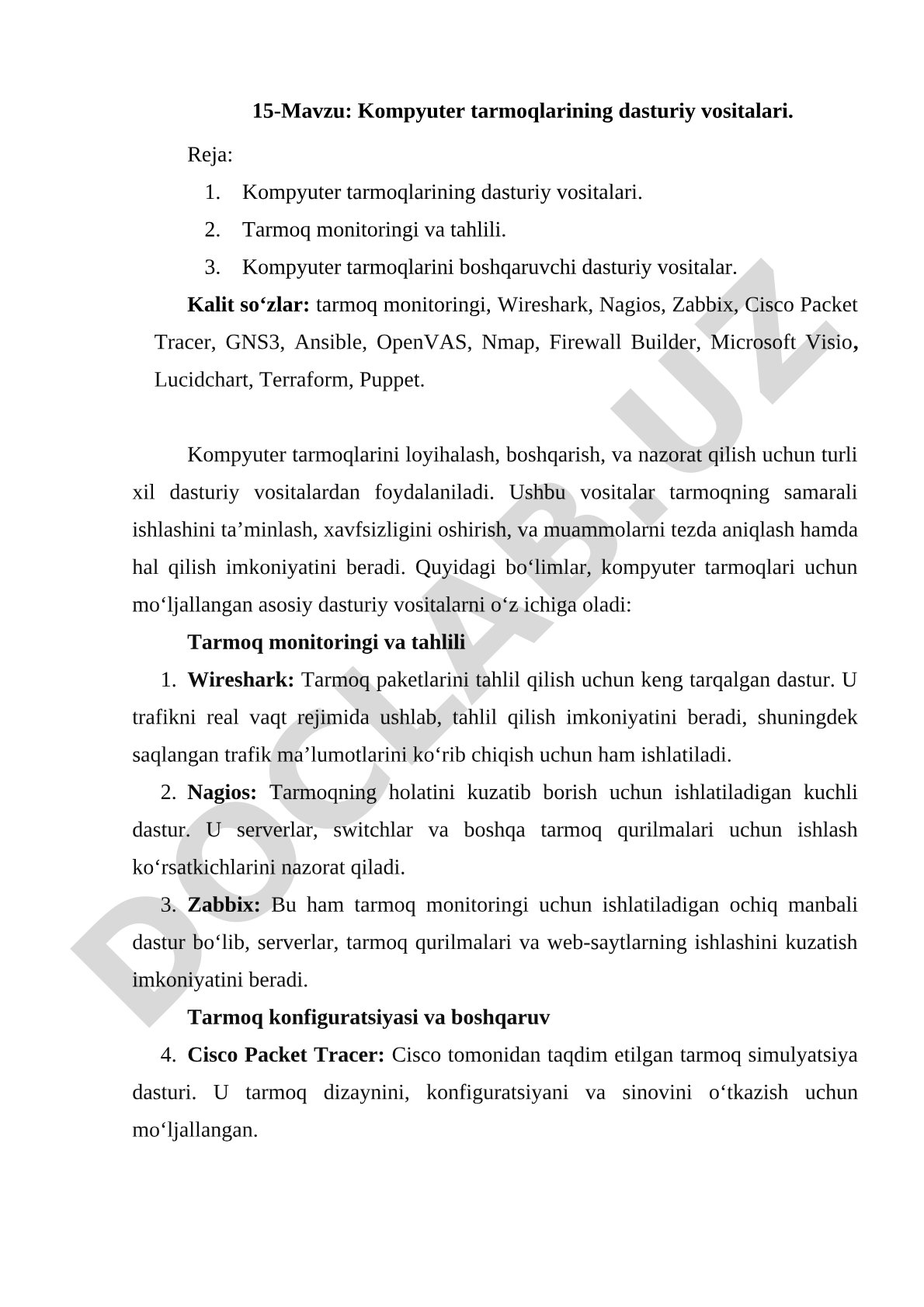 Kompyuter tarmoqlari dasturiy vositalari