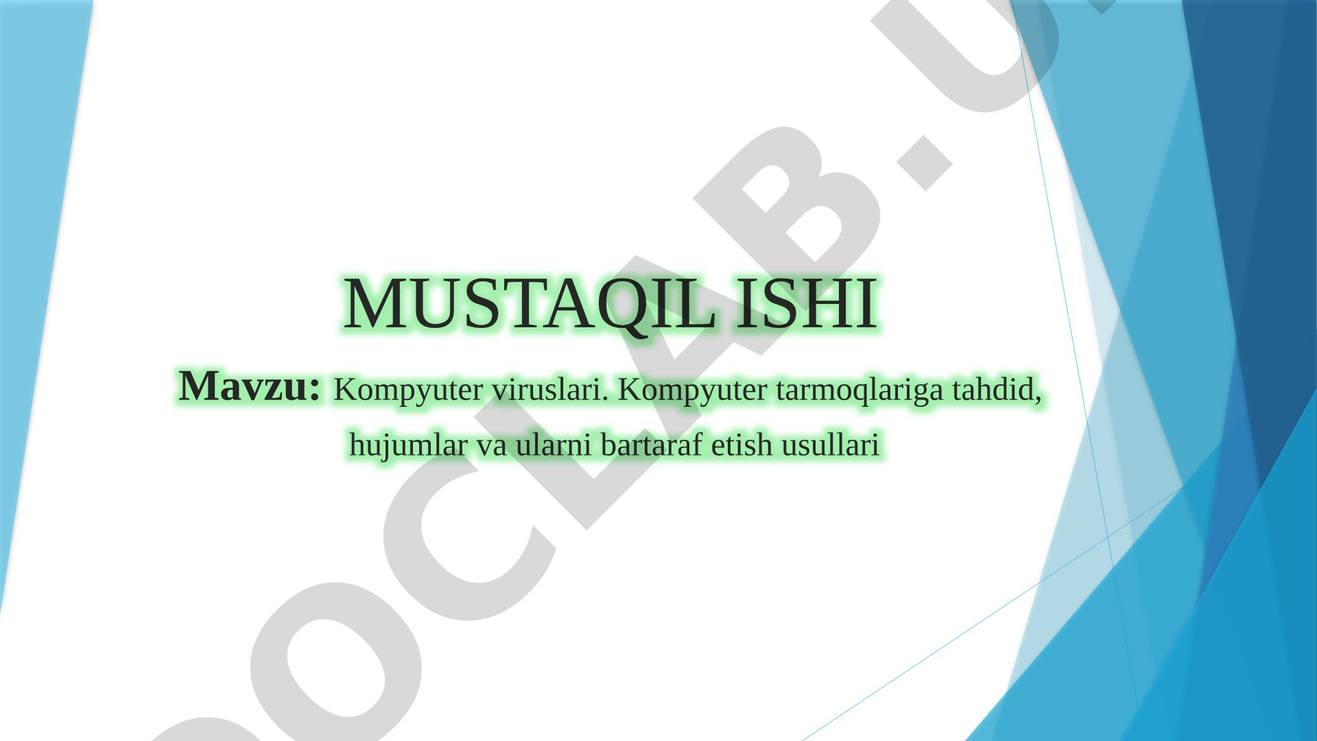 Kompyuter viruslari mustaqil ishi