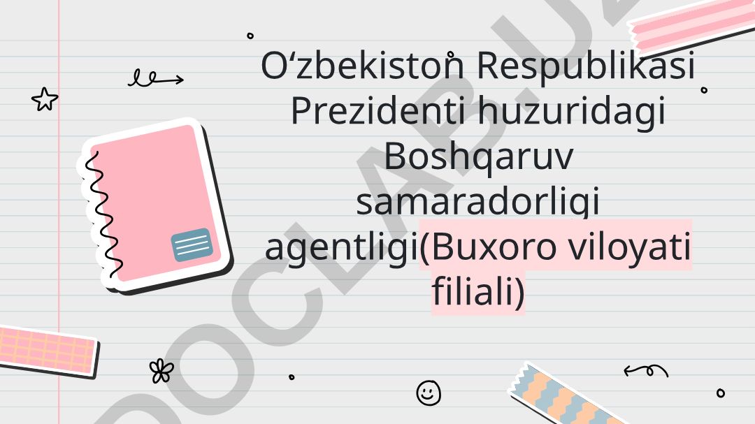 Boshqaruv samaradorligi agentligi tashkiloti va faoliyatini tashkil etish