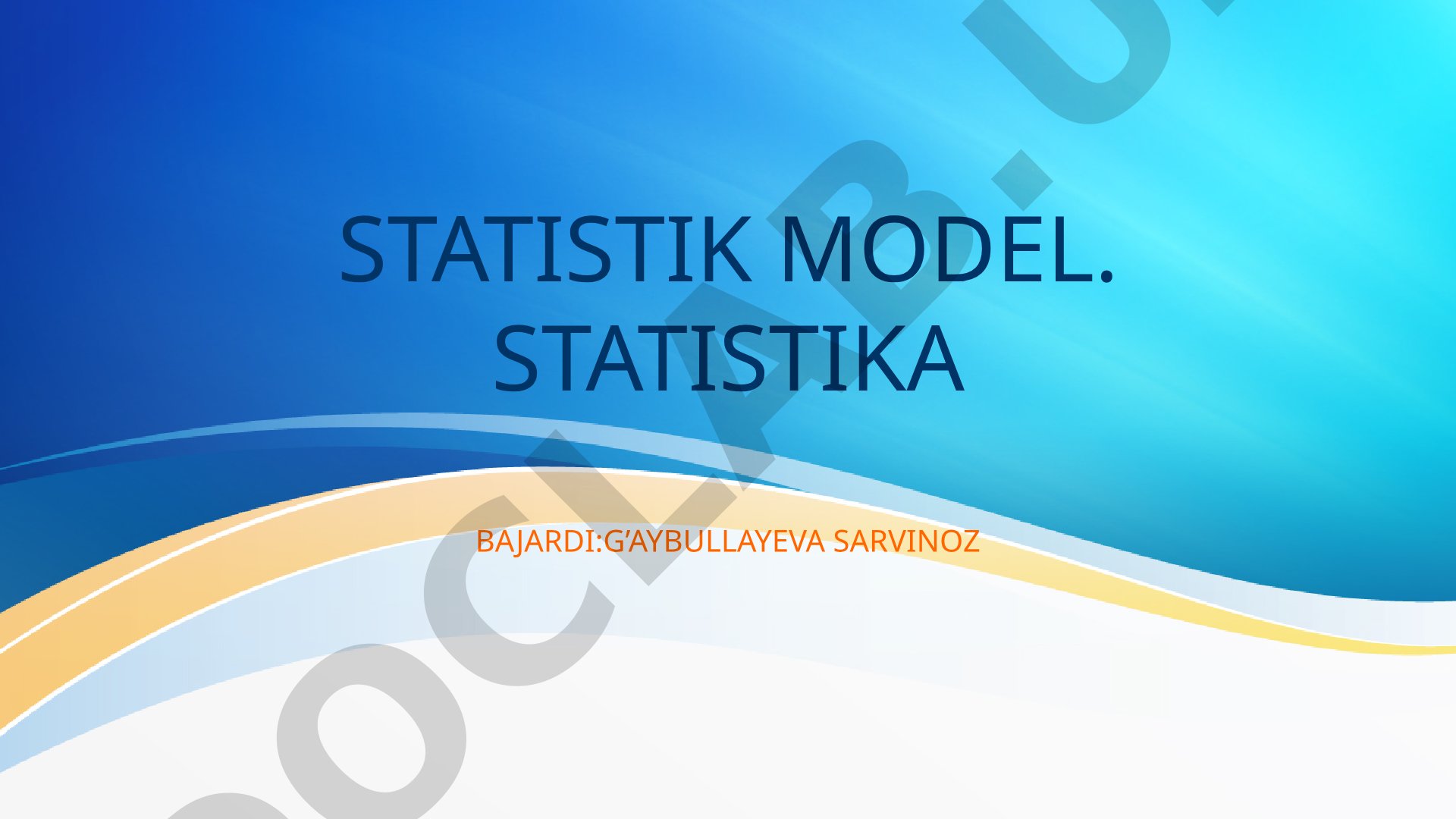 Statistik model va parametrik modellar