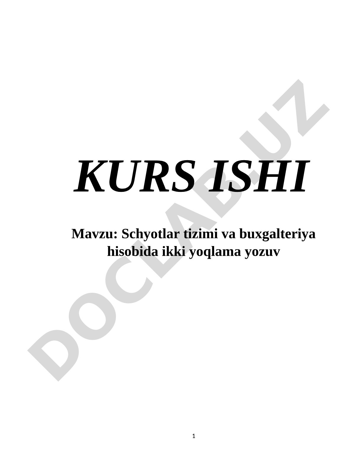Buxgalteriya balansi kurs ishi