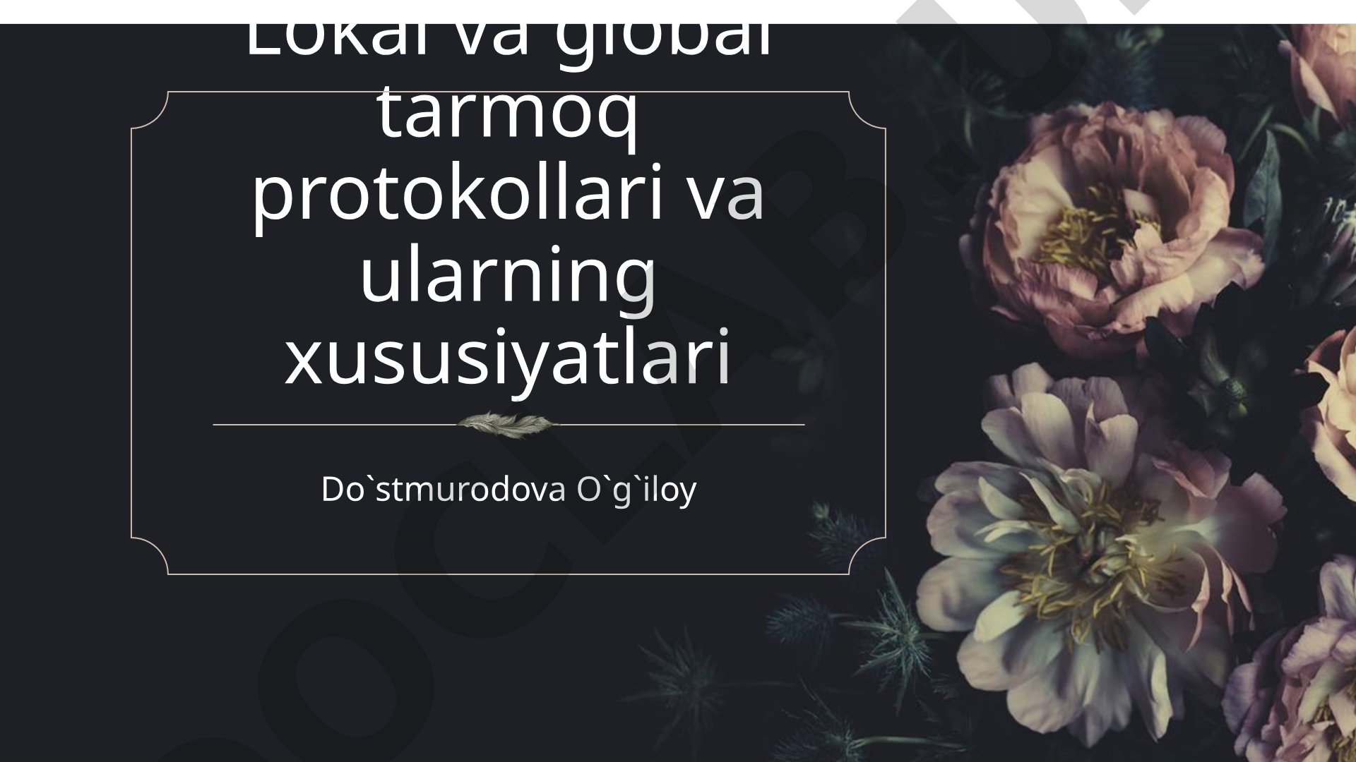 Tarmoq Protokollari Taqqoslash