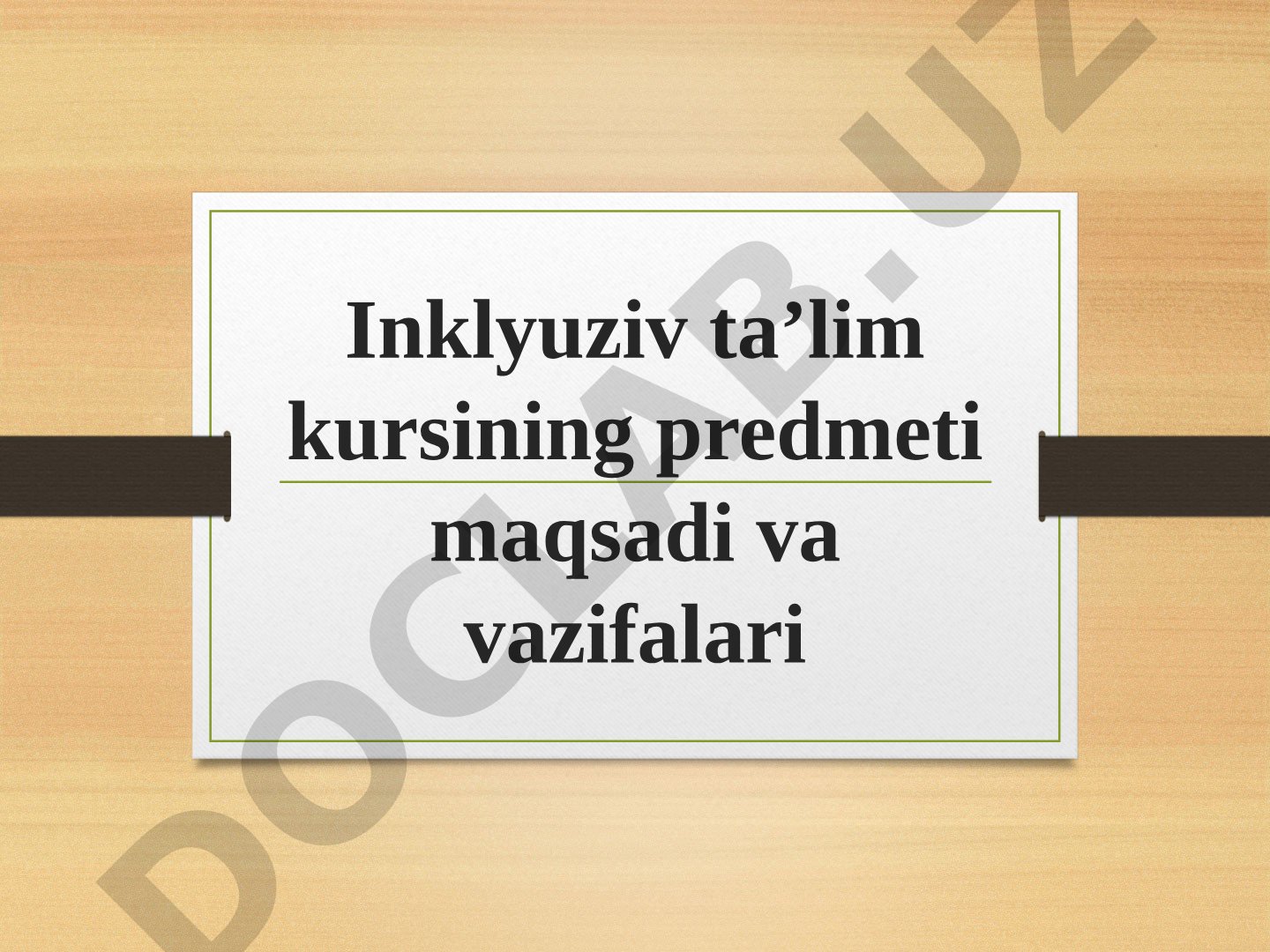 Inklyuziv Ta'lim Kursi Rejasi