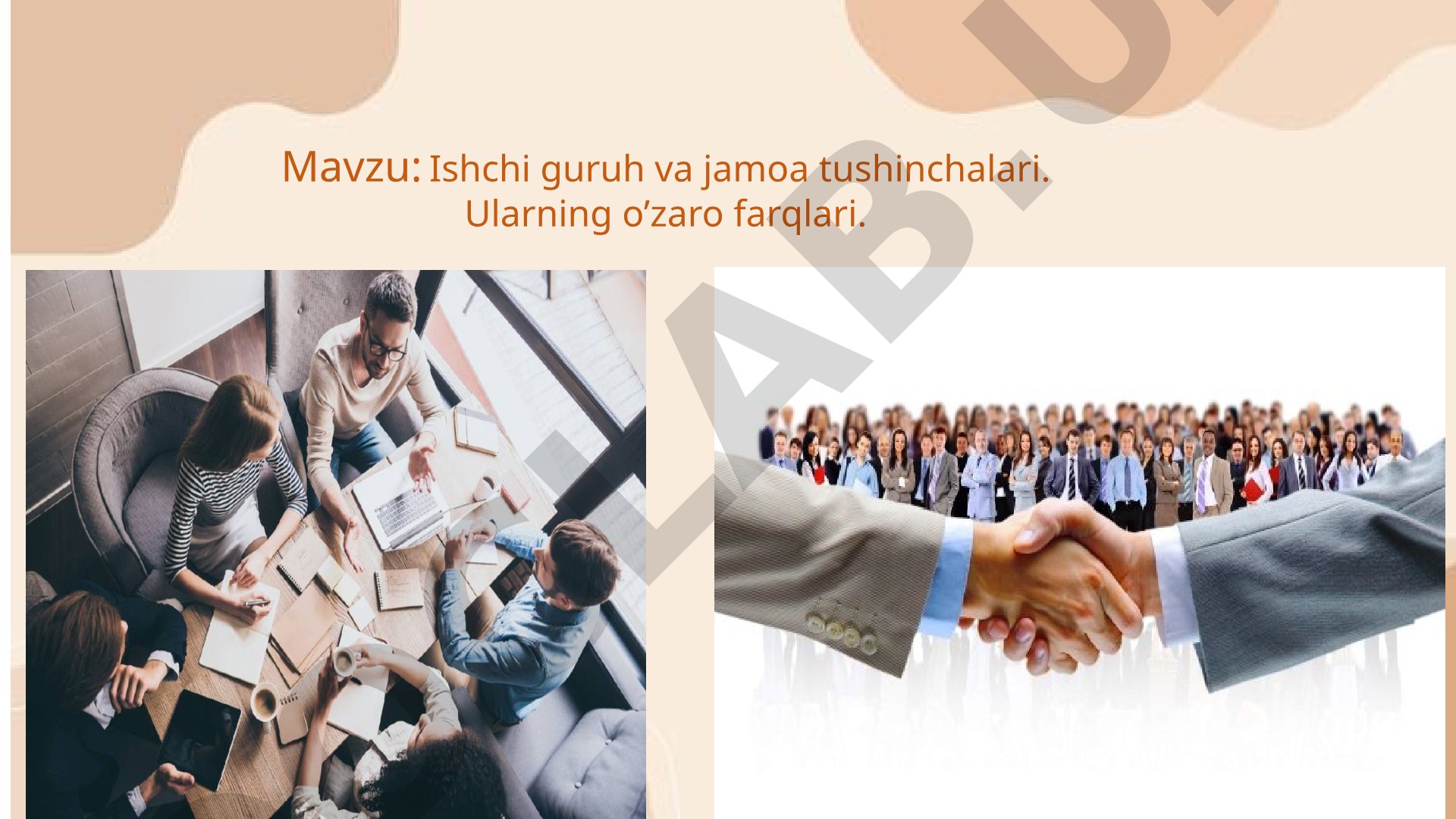 Ishchi guruh va jamoa farqlari
