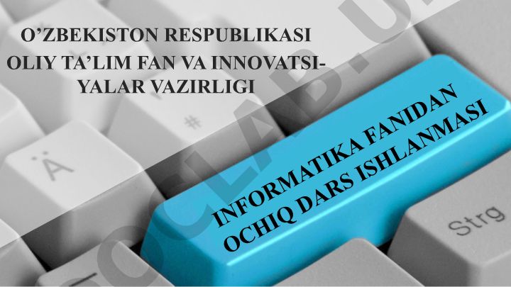 Informatika fanidan ochiq dars ishlanmasi: Fayl va papkalar tushunchasi