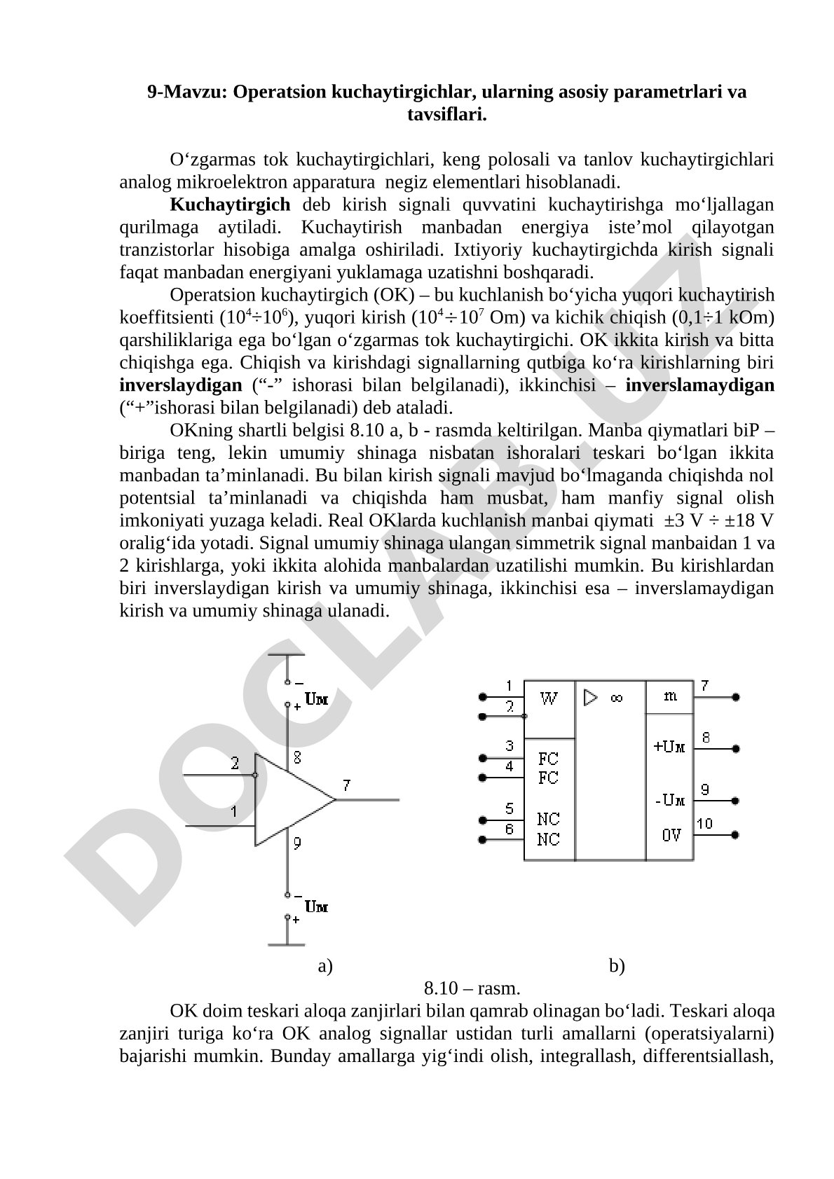 Operatsion Kuchaytirgichlar