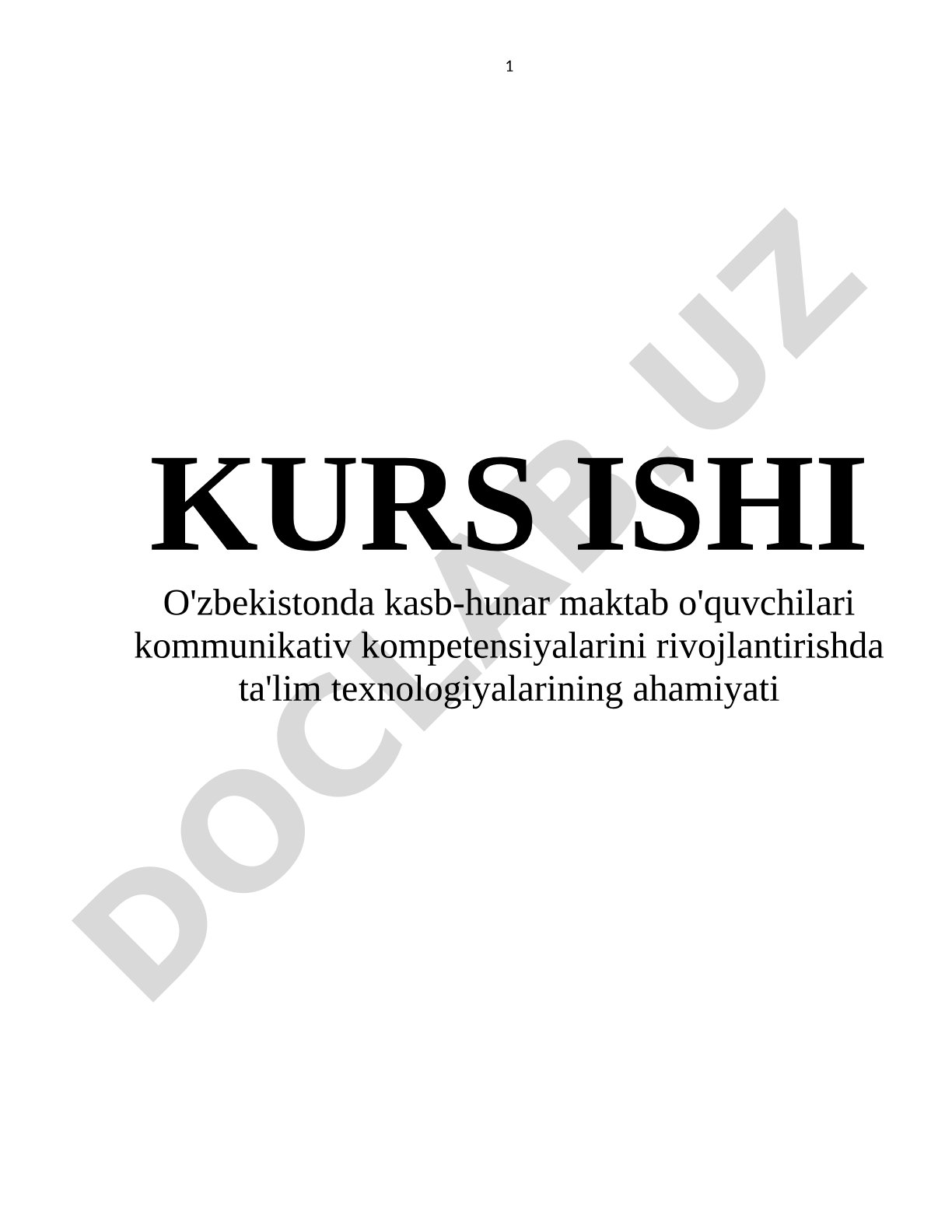 Kasb-hunar maktablarida kommunikativ kompetensiyani rivojlantirish