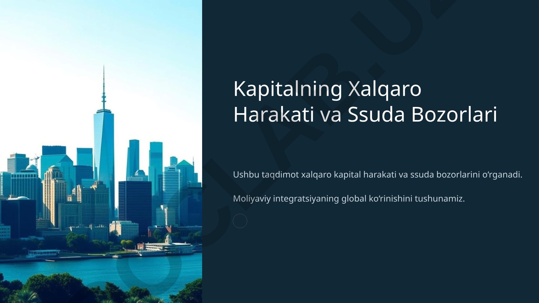 Xalqaro kapital harakati va ssuda bozorlari