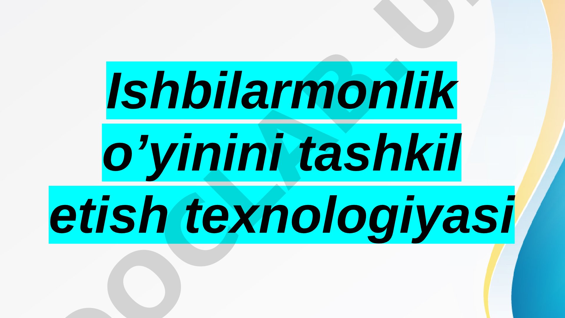 Didaktik O'yinli Dars Texnologiyasi