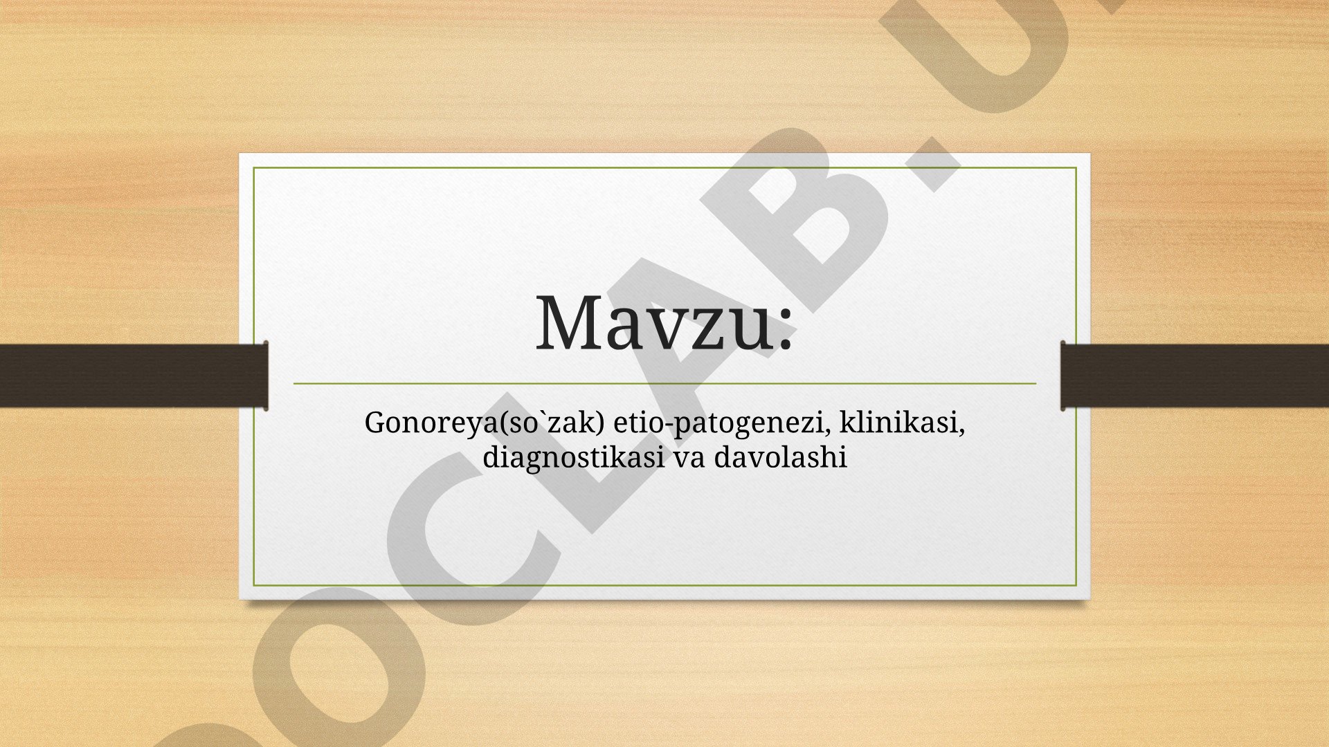 Gonoreya (So'zak) Tibbiy Maqolasi
