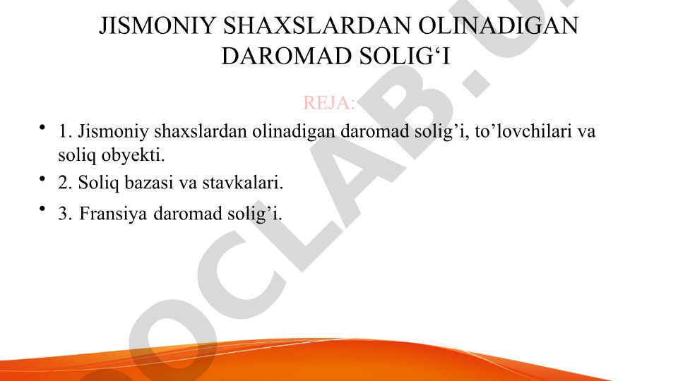 Jismoniy shaxslardan olinadigan daromad solig'i