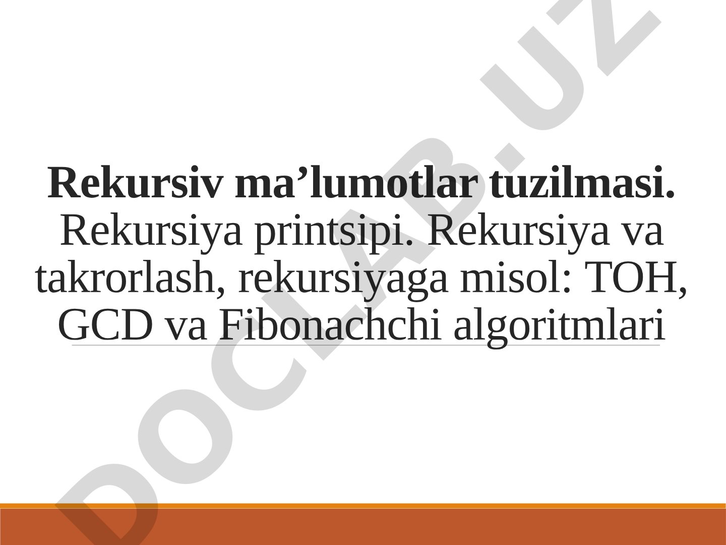 Rekursiya Algoritmlari