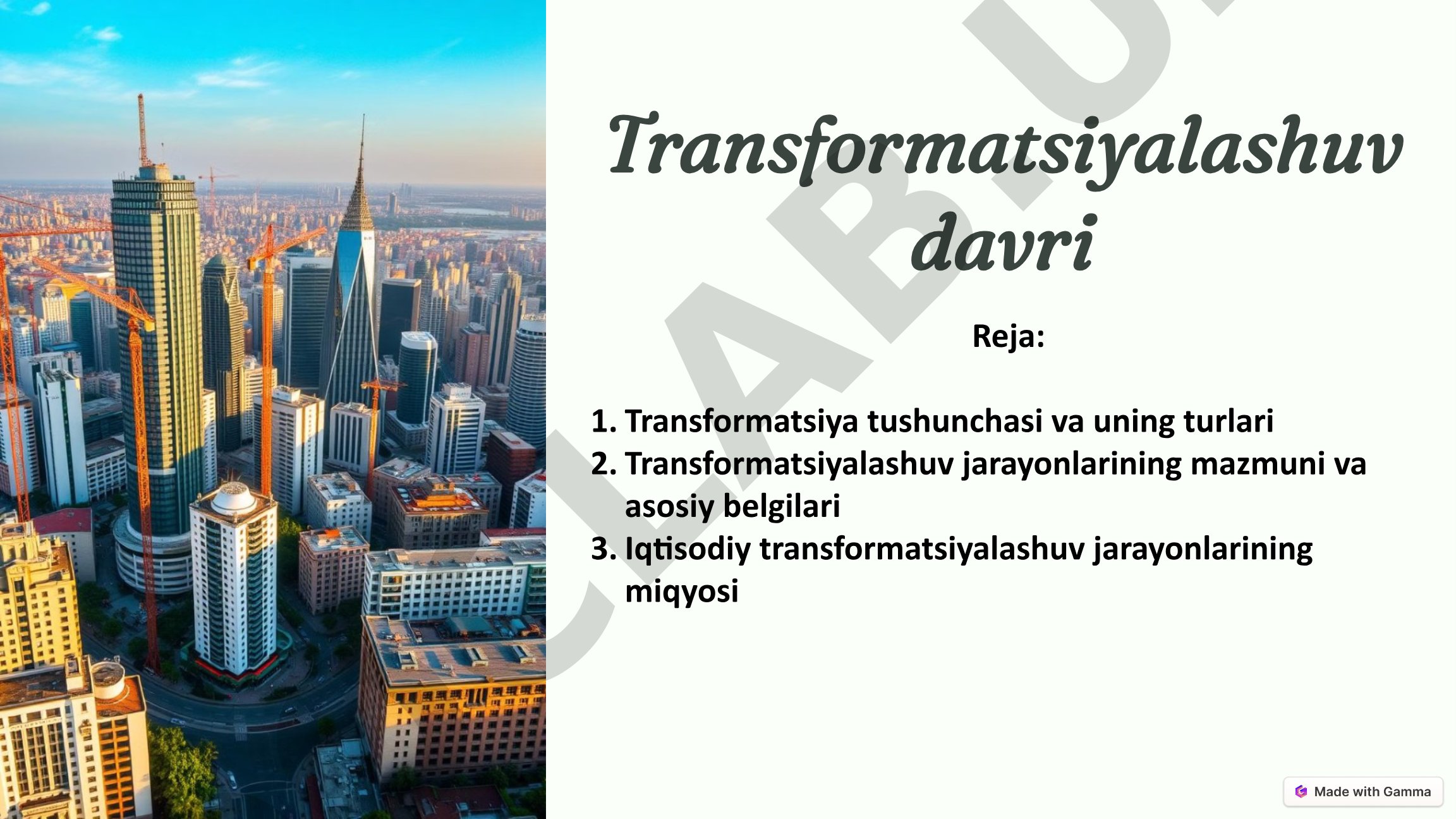 Transformatsiyalashuv Davri