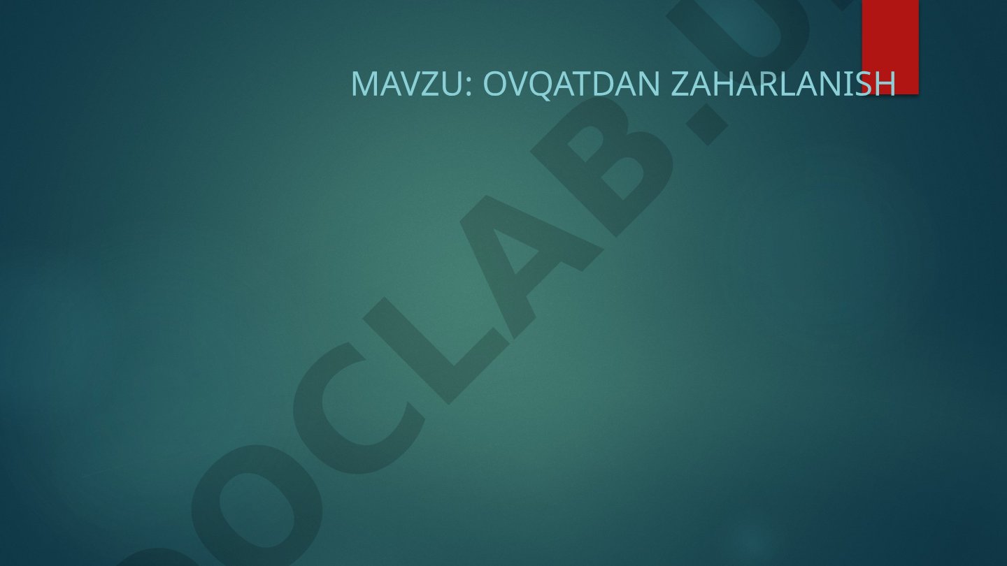 Ovqatdan Zaharlanish