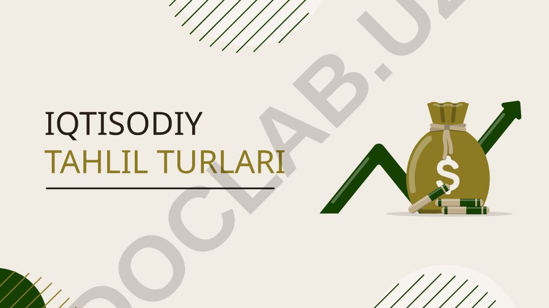 Iqtisodiy tahlil turlari va ularning qo'llanilishi