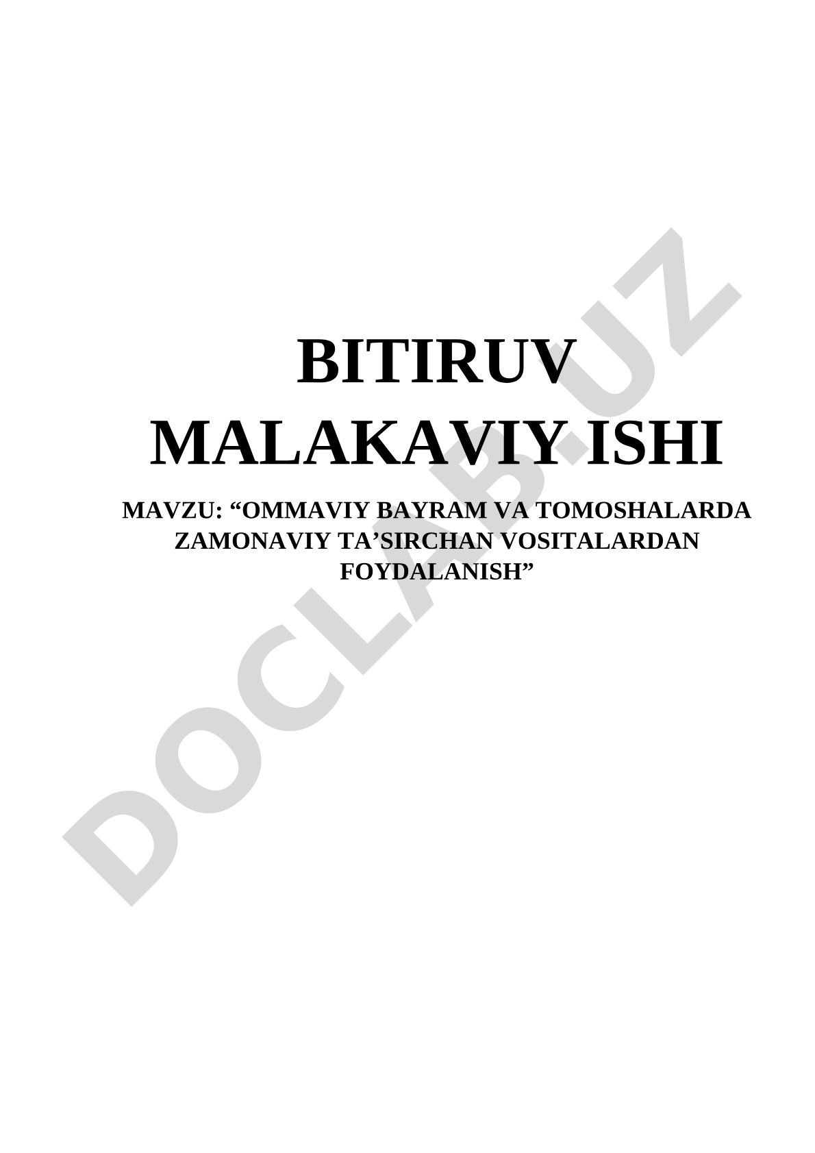 Ommaviy Bayramlarda Zamonaviy Vositalar