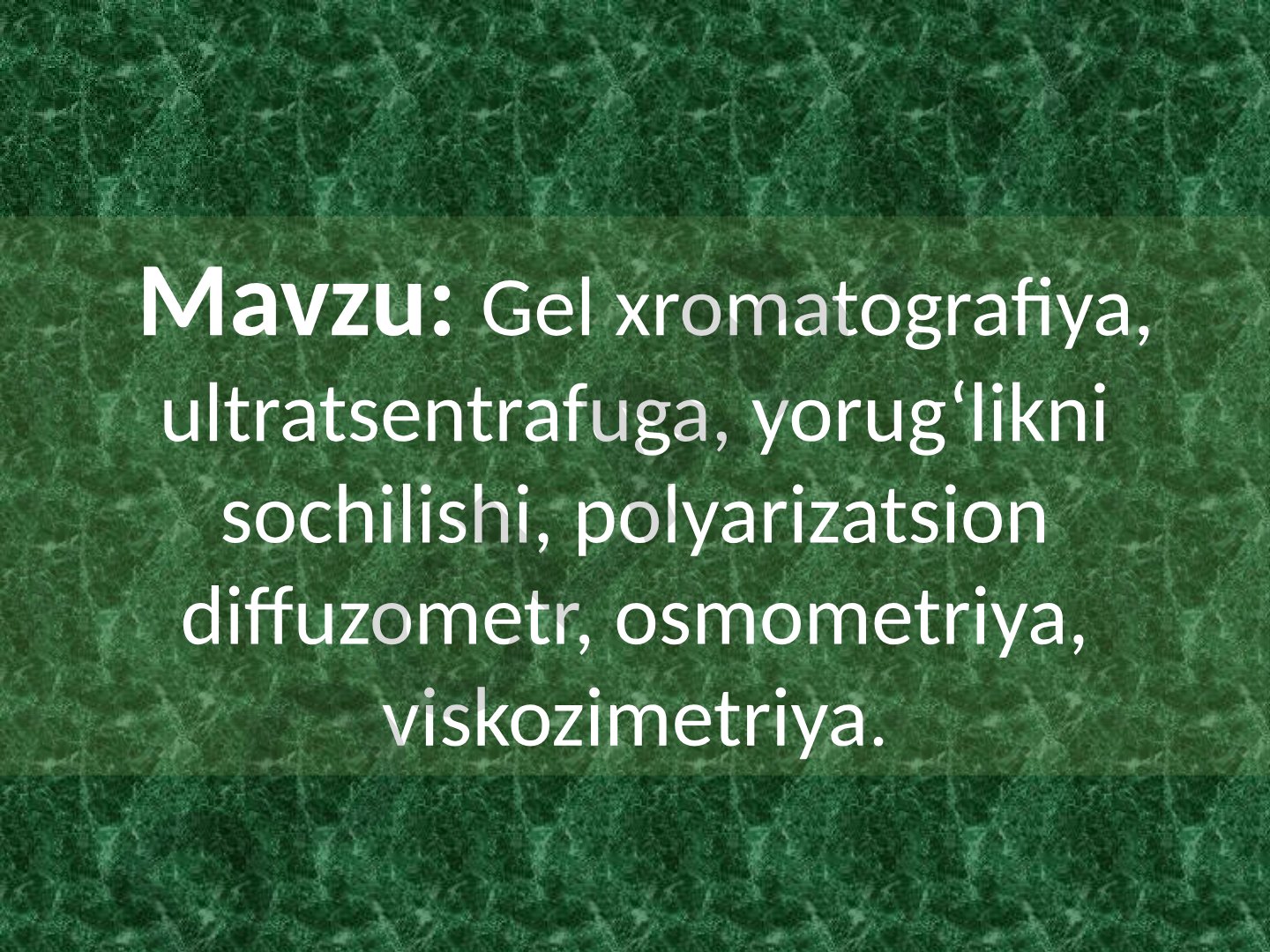 Polimerlar Destruksiyasi va Deformatsiya