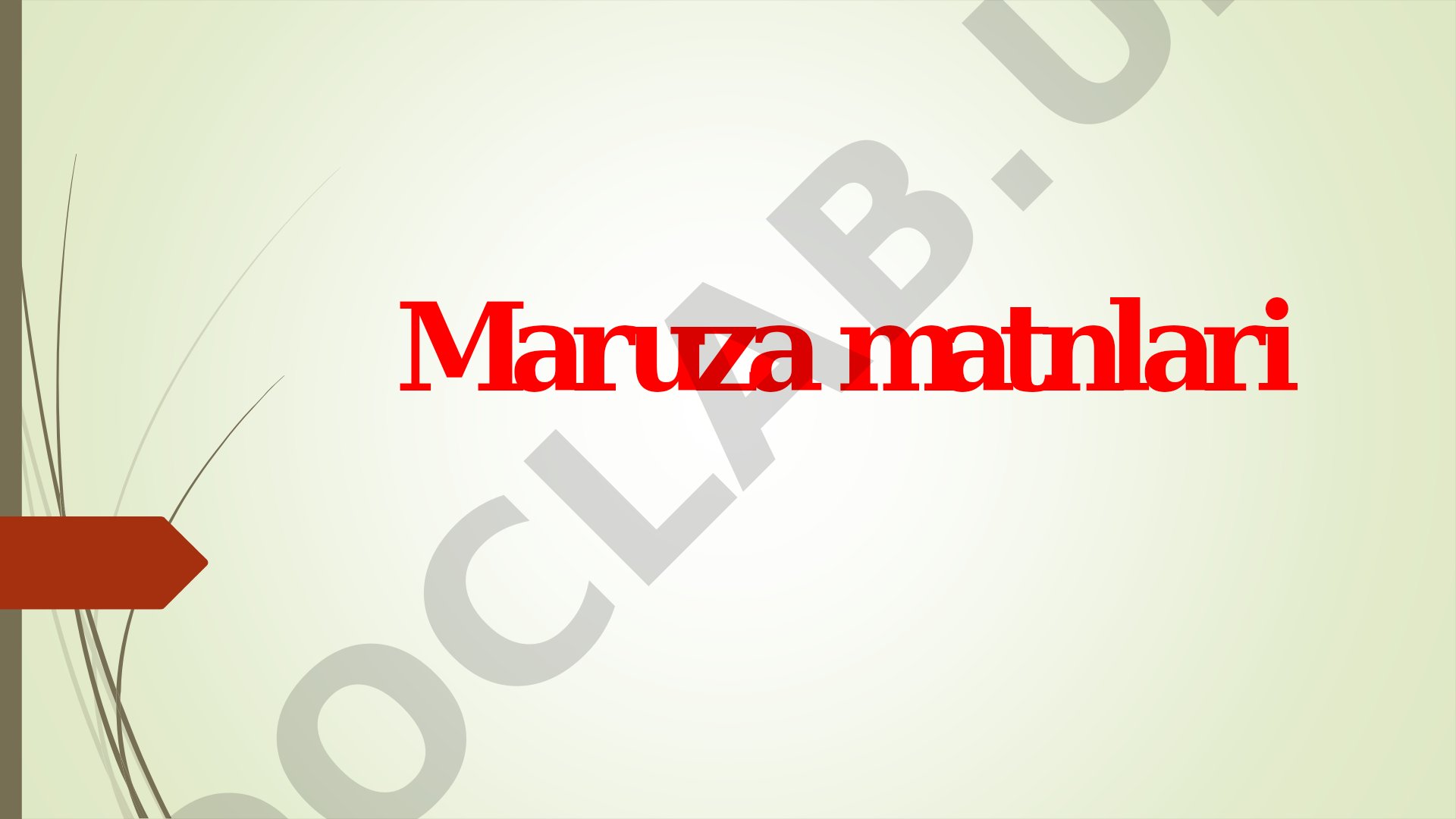 Maruza Matnlari
