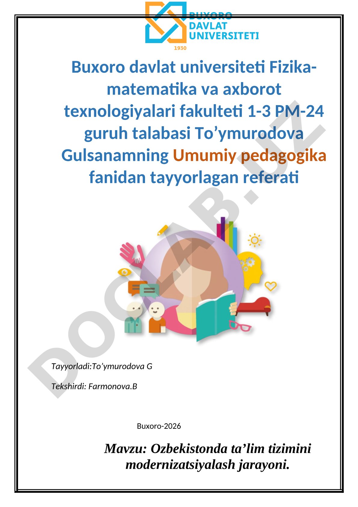 O'zbekistonda ta'lim tizimini modernizatsiyalash jarayoni