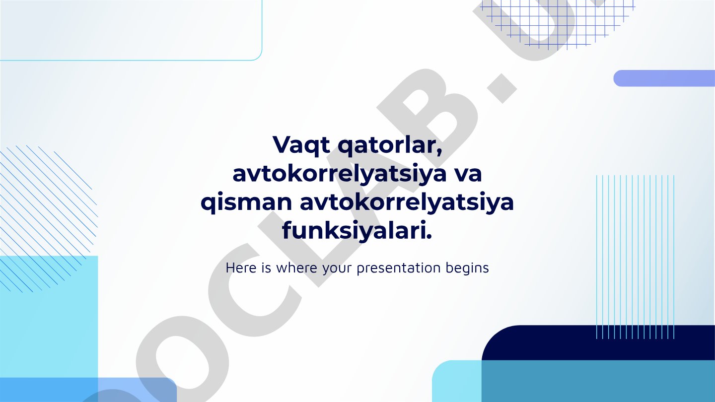 Vaqt Qatorli Analiz Taqdimoti
