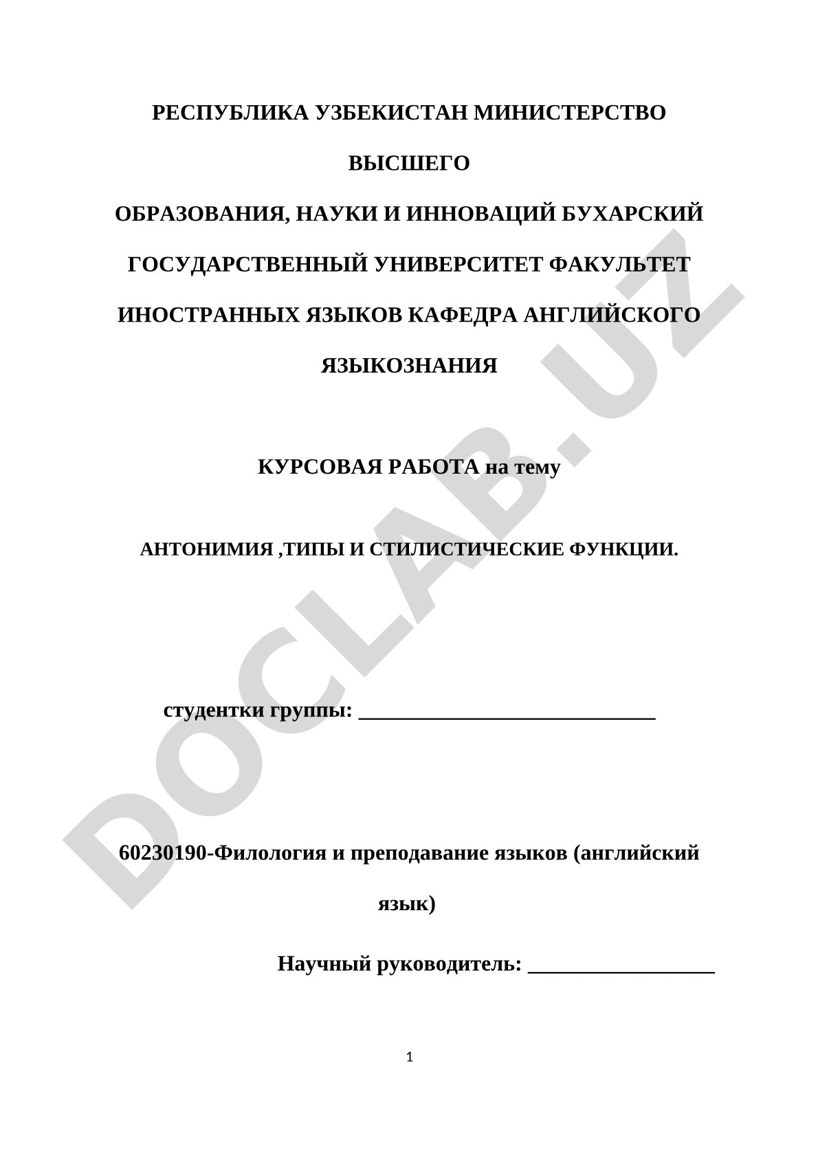 Antonimiya kurs ishi