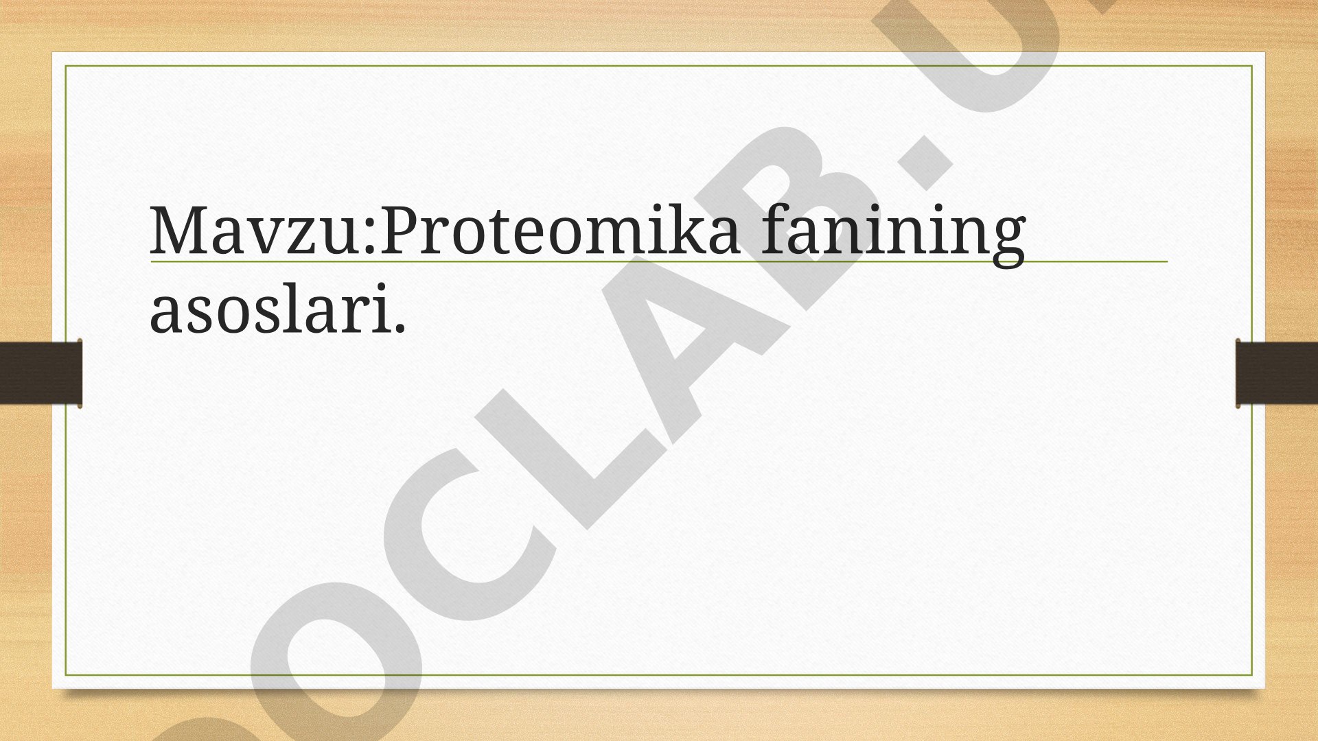 Proteomika Asoslari