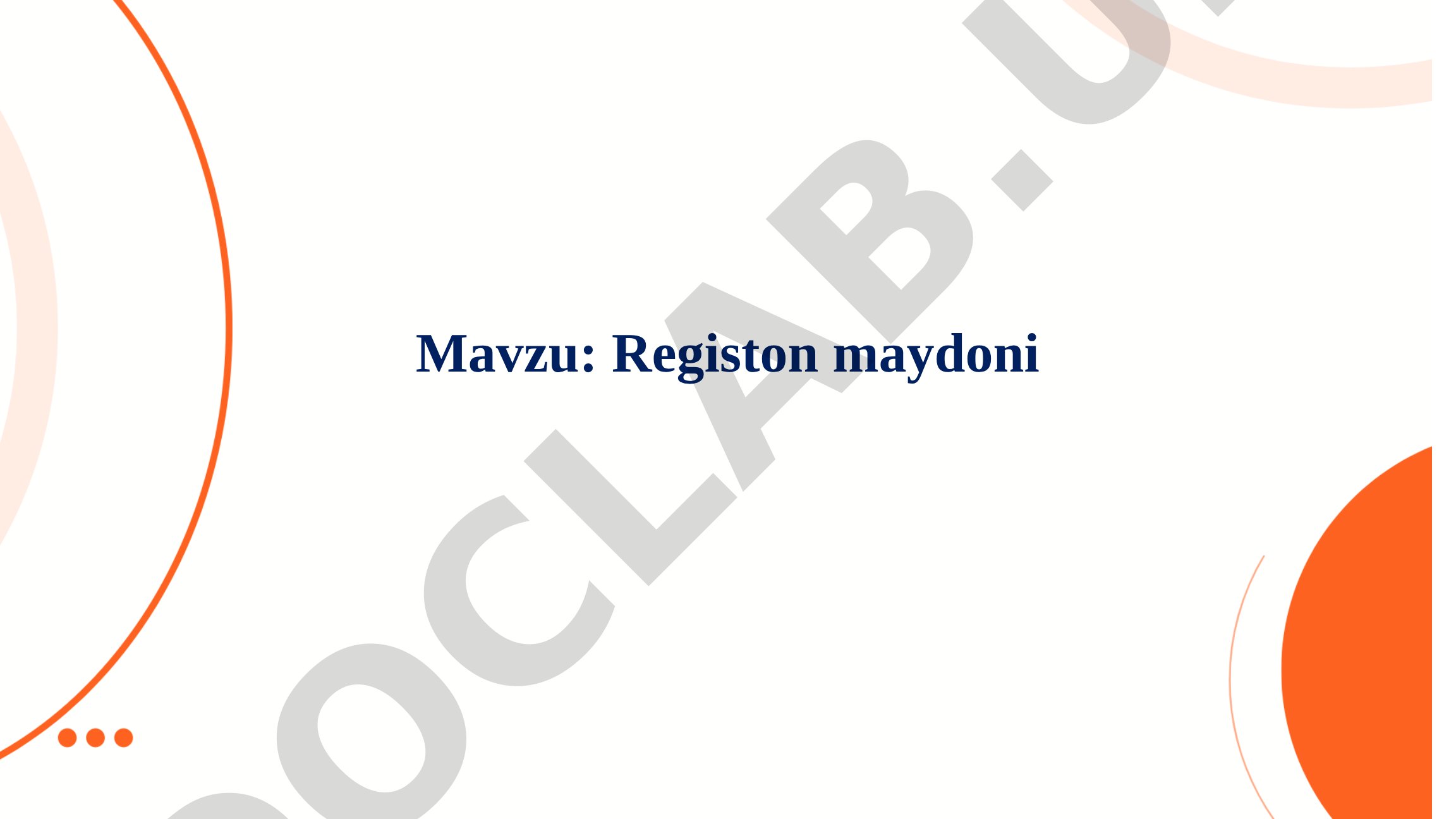 Registon maydoni taqdimoti
