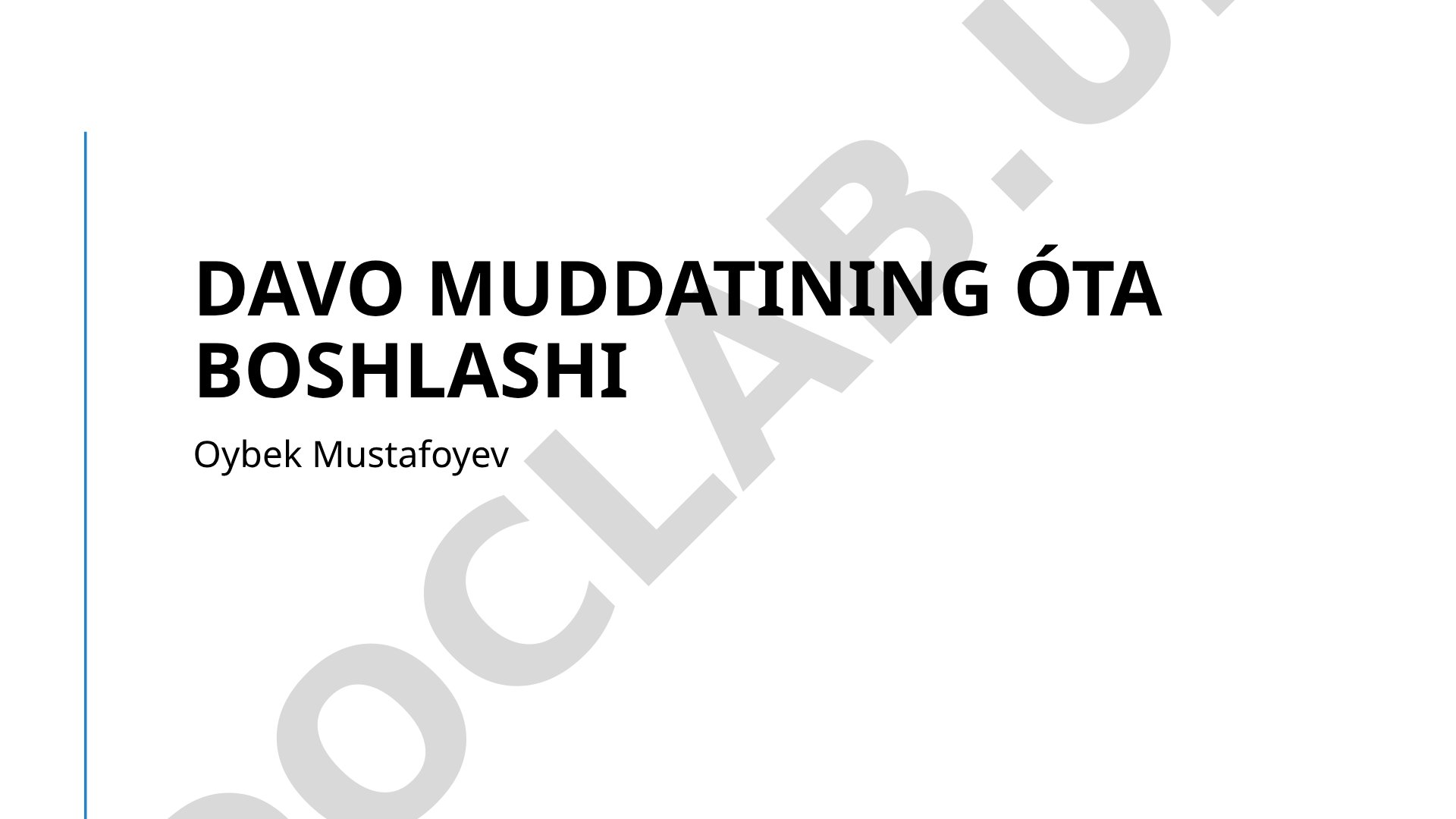 Davo Muddatini Aniqlash Metodlari
