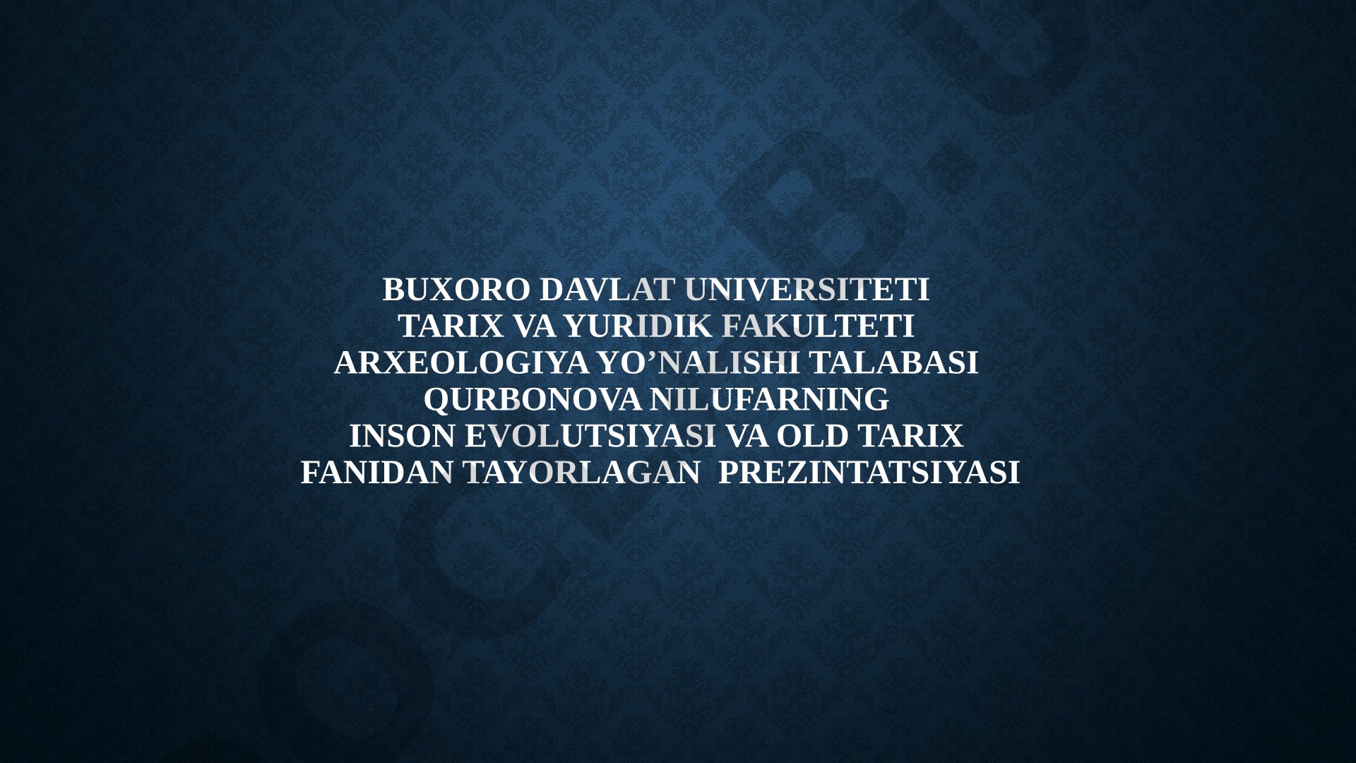 Eng qadimgi odamlarning mehnat faoliyati va turmush tarzi