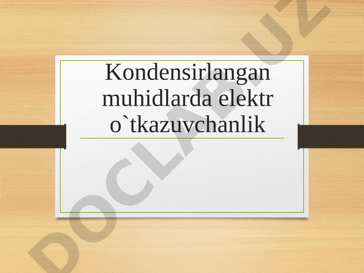 Elektr o'tkazuvchanlik rejasi