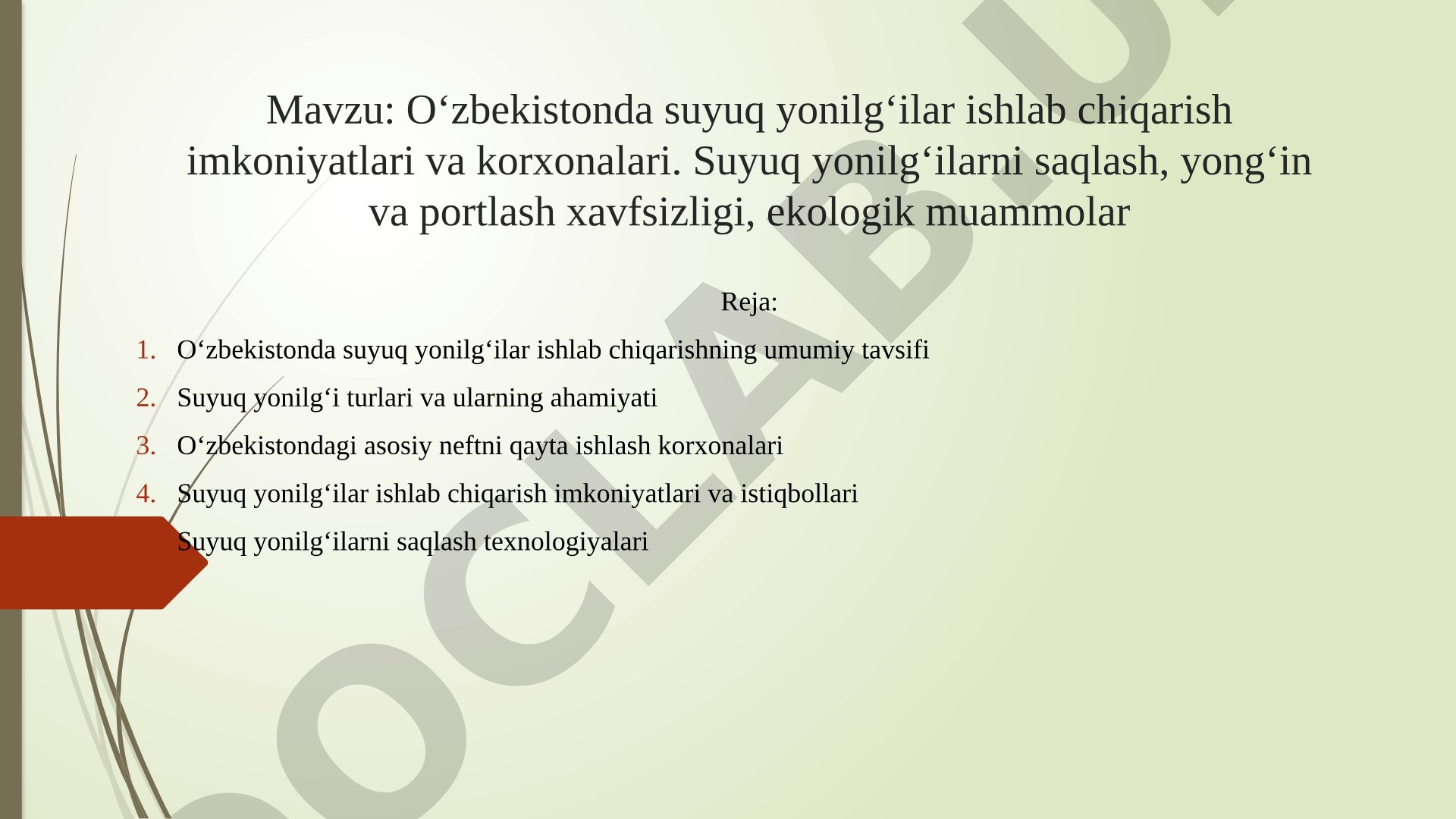 O‘zbekistonda suyuq yonilg‘ilar ishlab chiqarish imkoniyatlari va korxonalari
