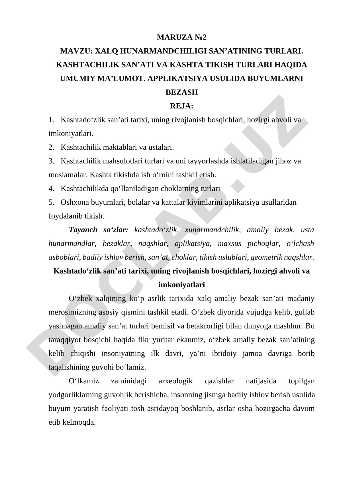 Kashtachilik San'ati Darslik