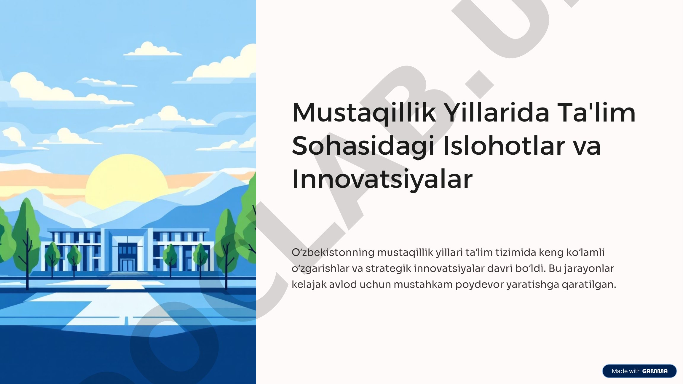 Ta'lim Islohotlari Maqolasi