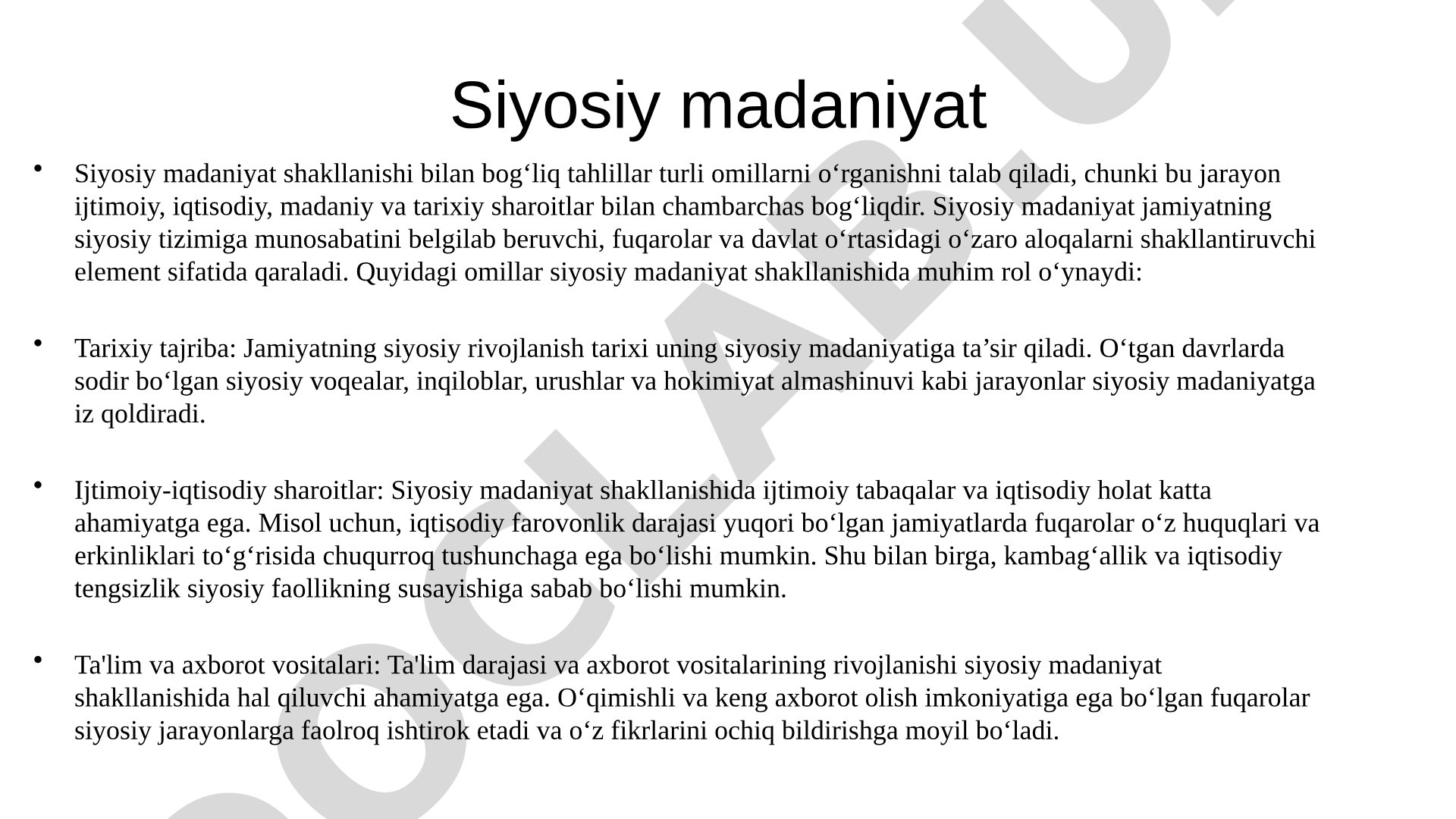 Siyosiy Madaniyat Tahlili